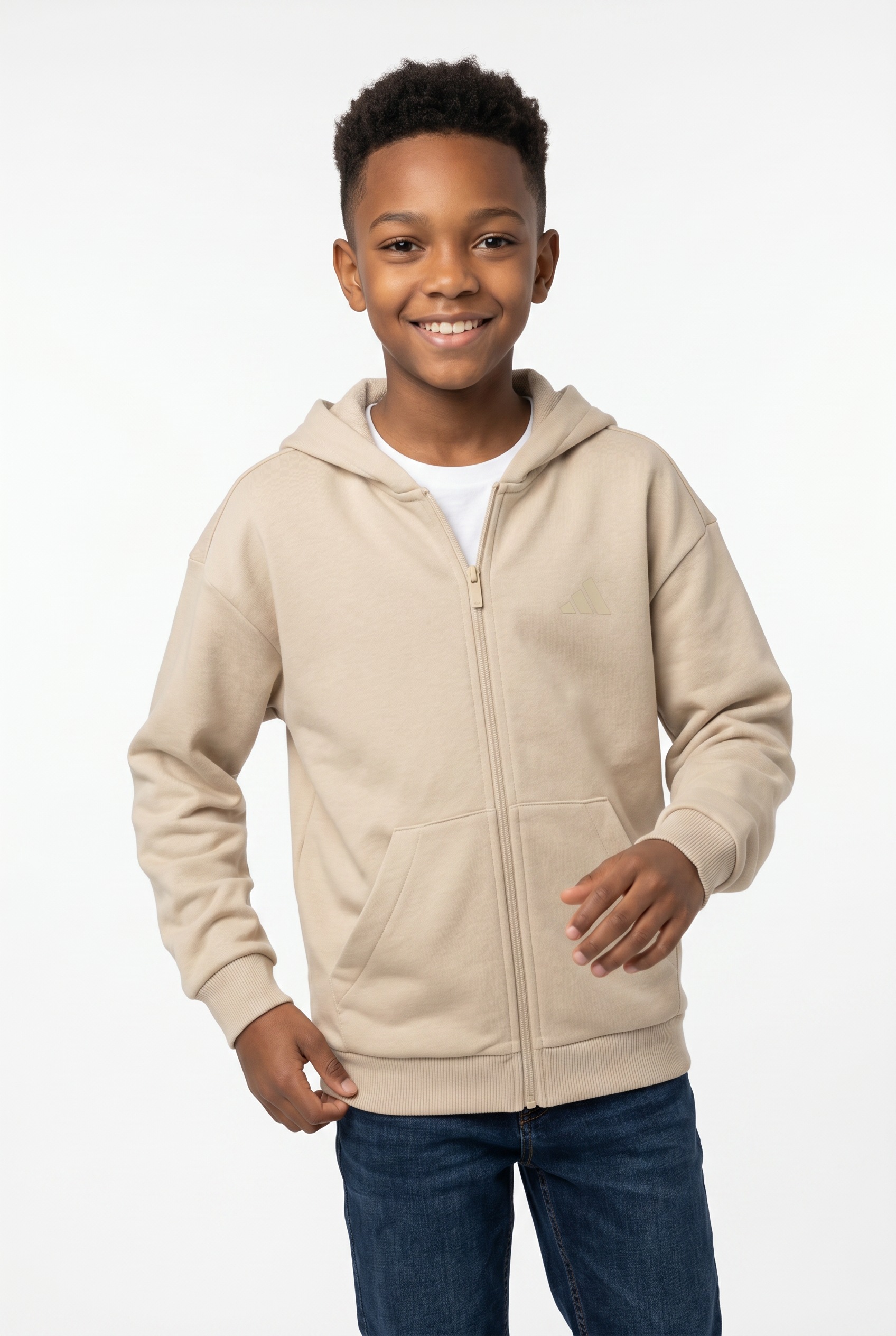 adidas Sportswear Kapuzensweatshirt »ESSENTIALS, DURCHGEHENDER REISSVERSCHLUSS«, für Kinder, mit Kapuze
