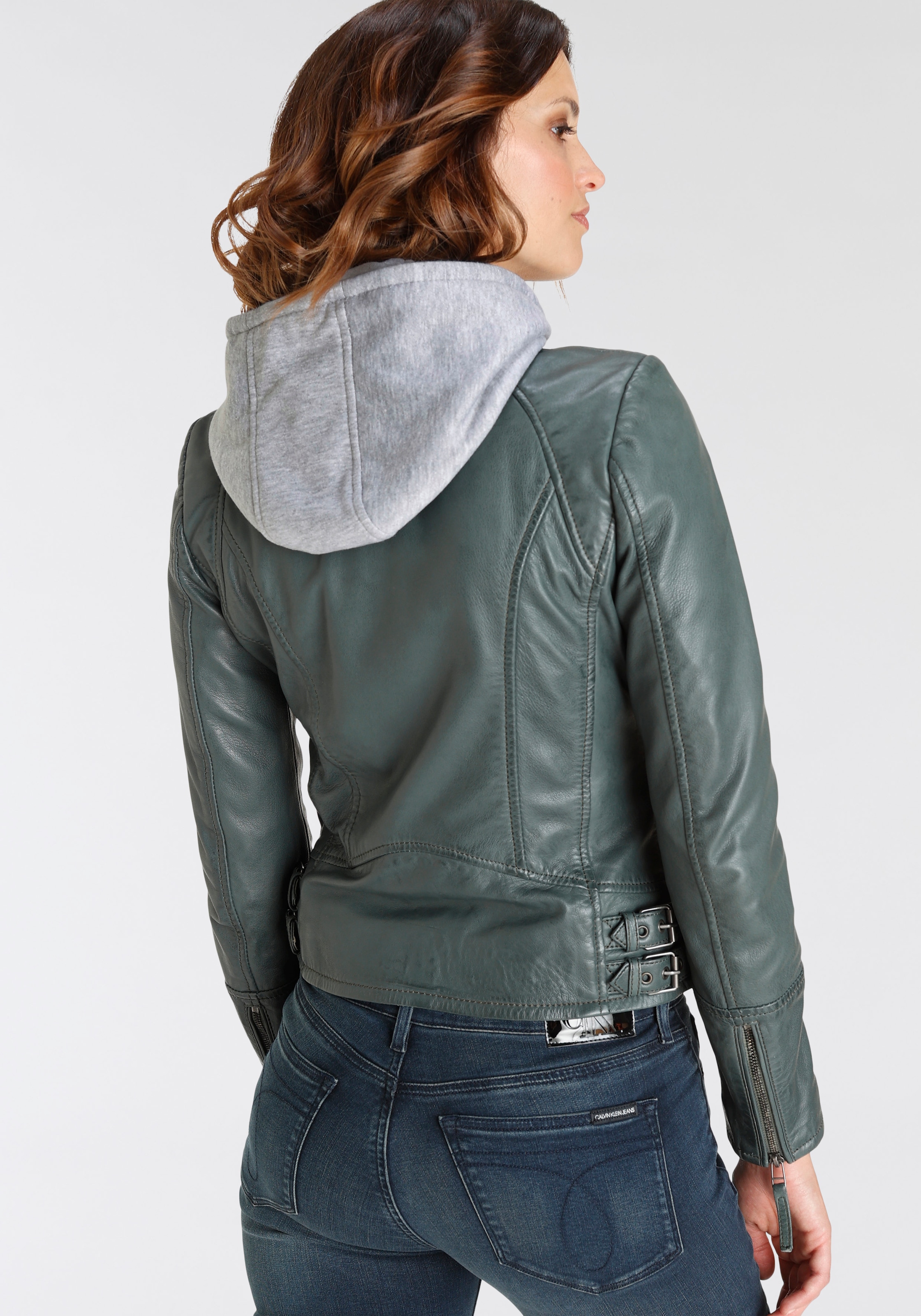 Mauritius Lederjacke "NOLA", mit Kapuze, Two-in-One Style - mit abnehmbarer günstig online kaufen