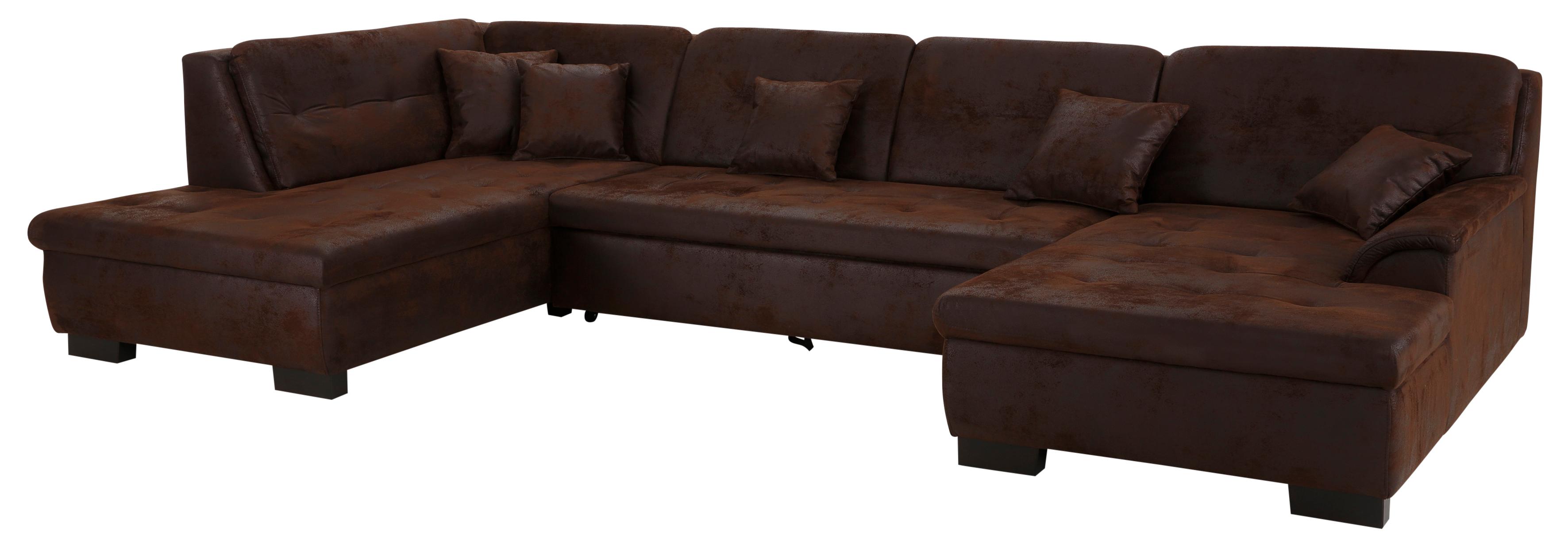 Home affaire Wohnlandschaft "BERGEN 364x106x83 cm, elegantes Design" whlw. mit Bettfunktion, U-Form
