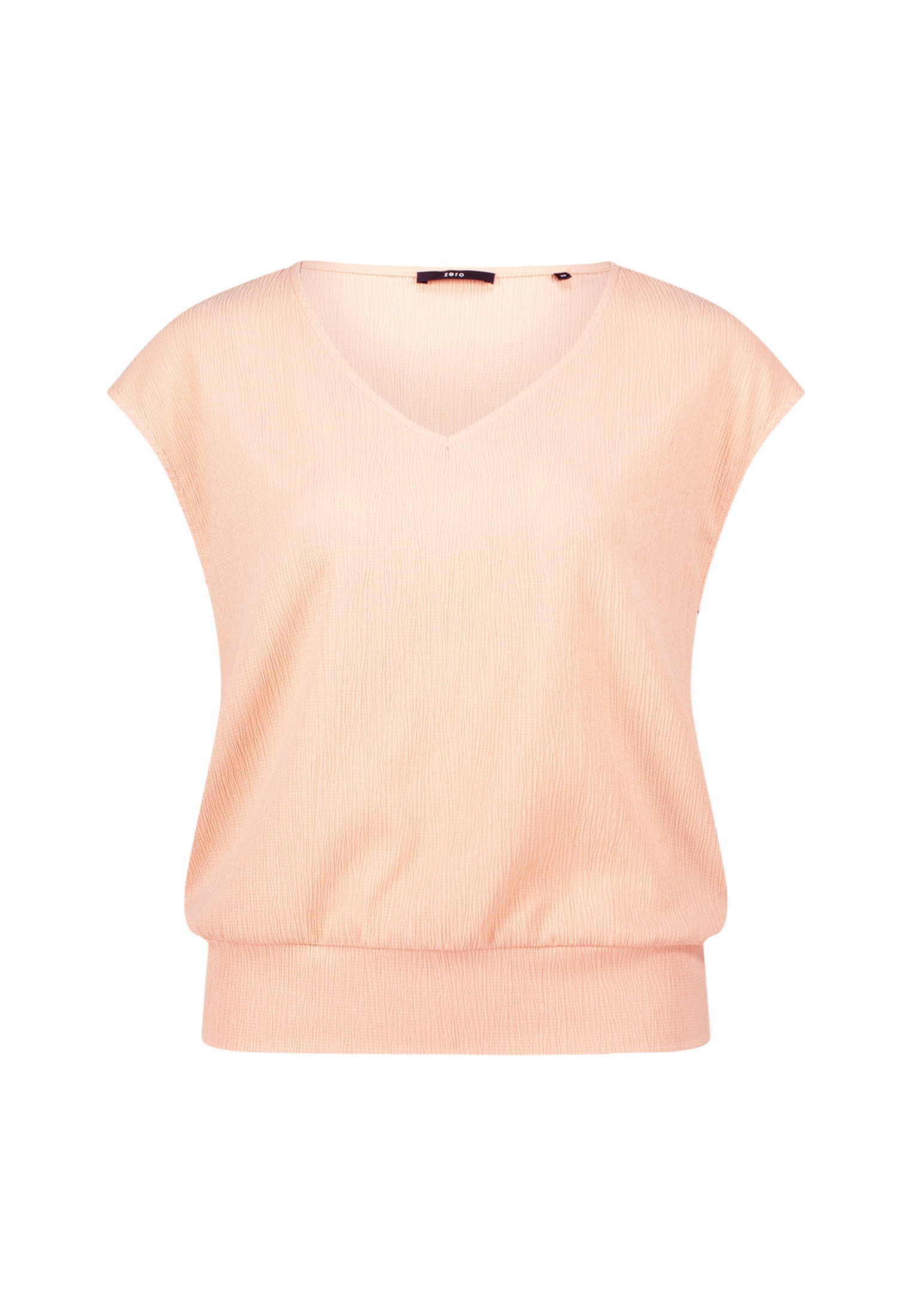 Zero Kurzarmshirt "zero Plissee-Shirt mit V-Ausschnitt", (1 tlg.), Plain/oh günstig online kaufen