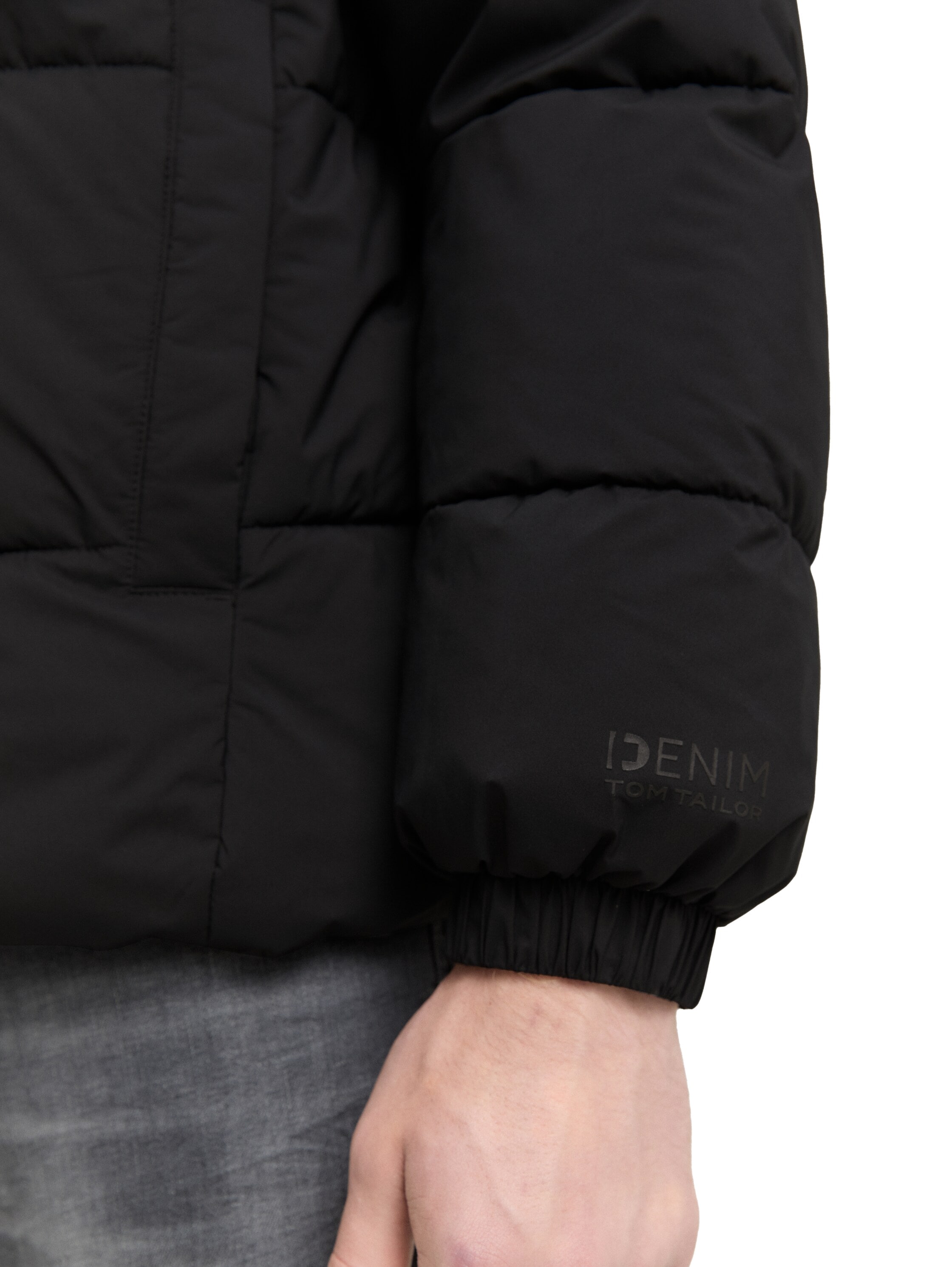 TOM TAILOR Denim Steppjacke, mit Kapuze, mit Kapuze