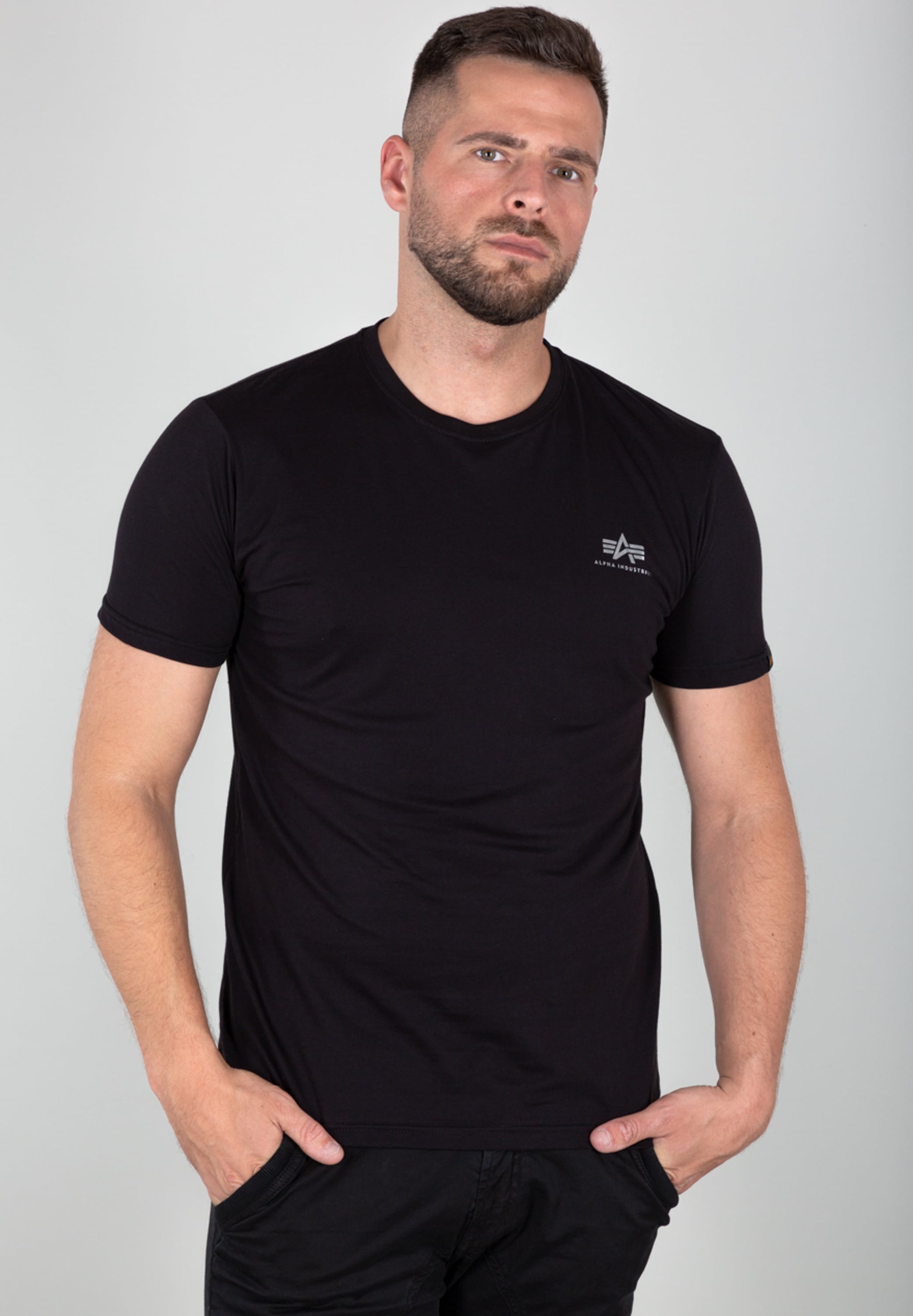 Alpha Industries T-Shirt "Alpha Industries Men - T-Shirts Basic T SL Foil P günstig online kaufen