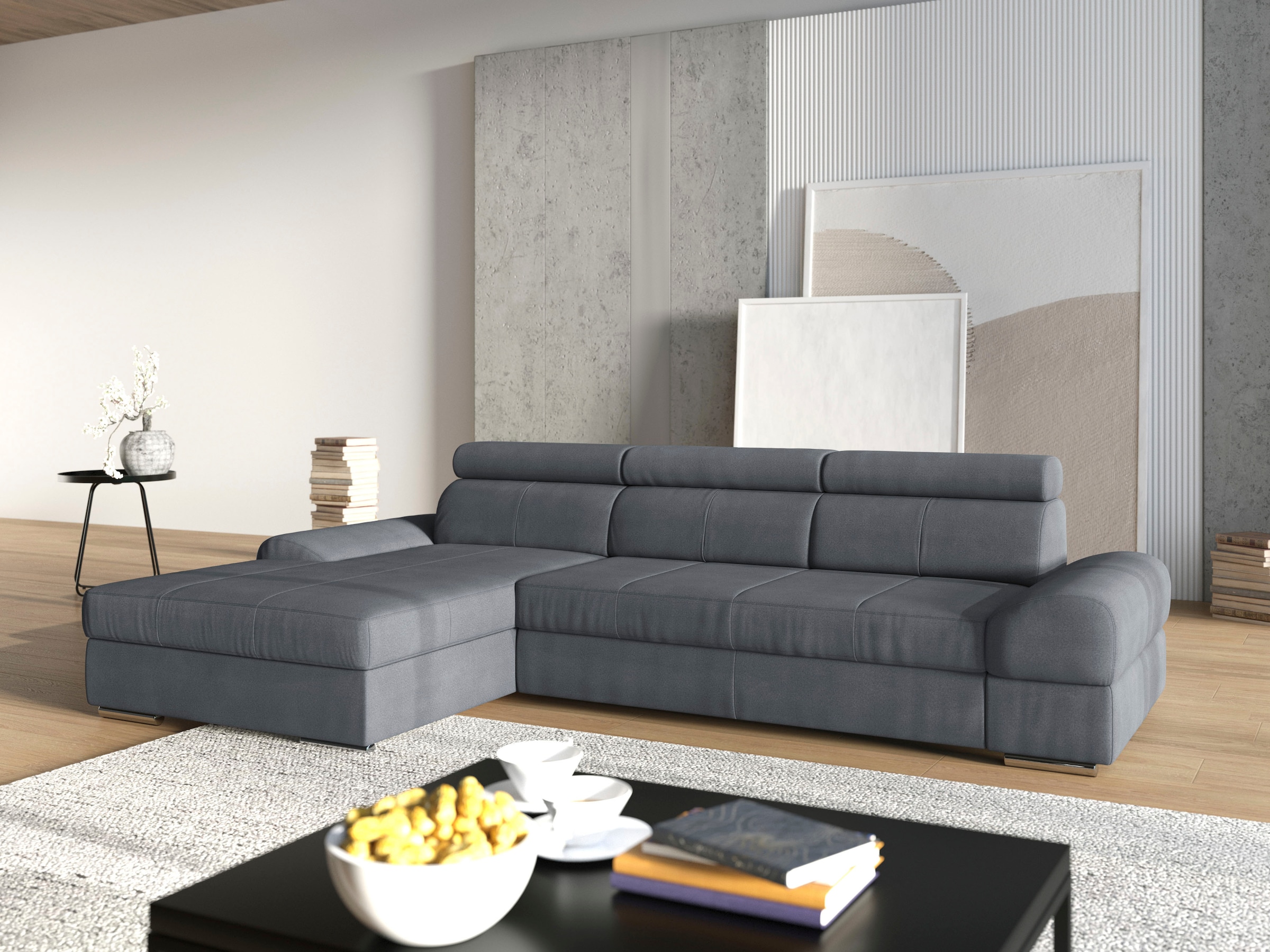 sit&more Ecksofa "Broadway L-Form" inklusive Kopfteilverstellung, wahlweise mit Schlaffunktion