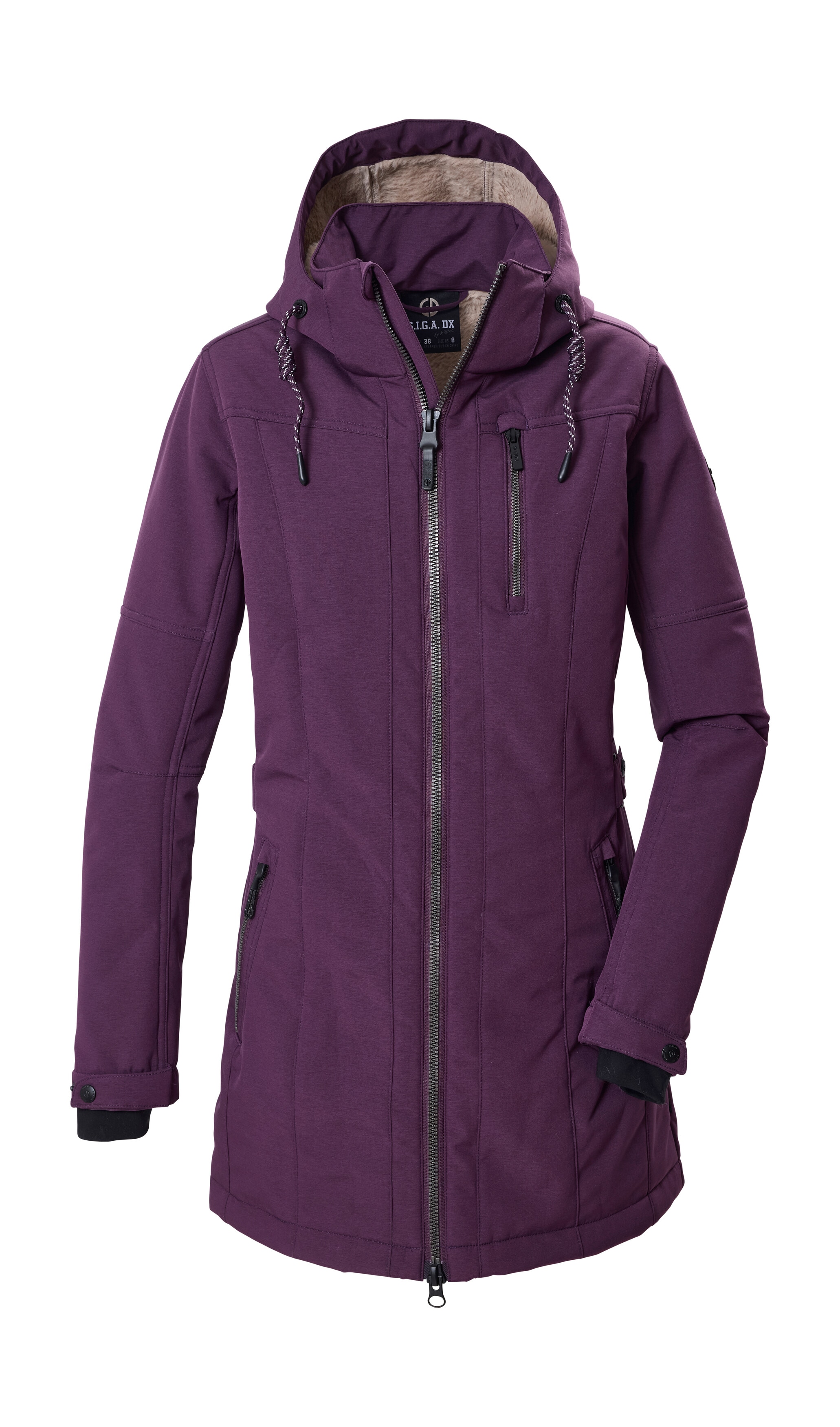 G.I.G.A. DX by killtec Softshellparka "GW 61 WMN SFTSHLL PRK" Winddichter, wasserabweisender Damen Softshell Parka mit Teddyfleece