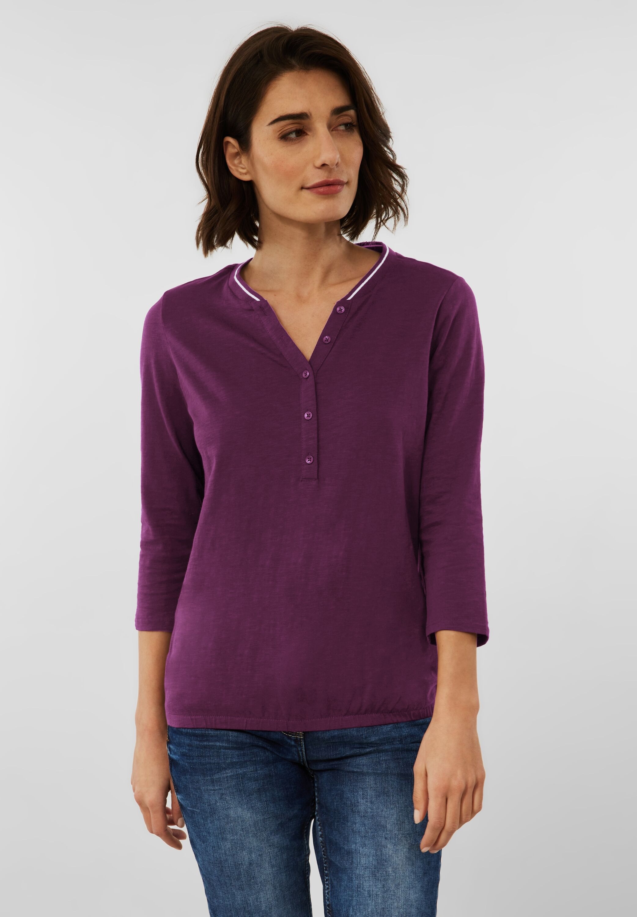 Cecil 3/4-Arm-Shirt, in Unifarbe