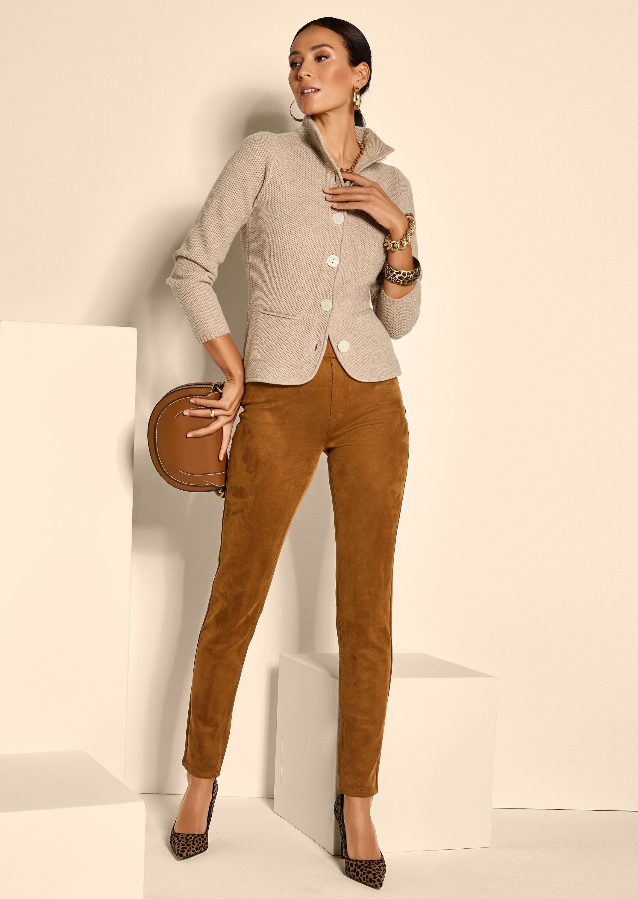 MADELEINE Stoffhose »Jeggings Slim Fit Hose in Veloursleder-Optik«