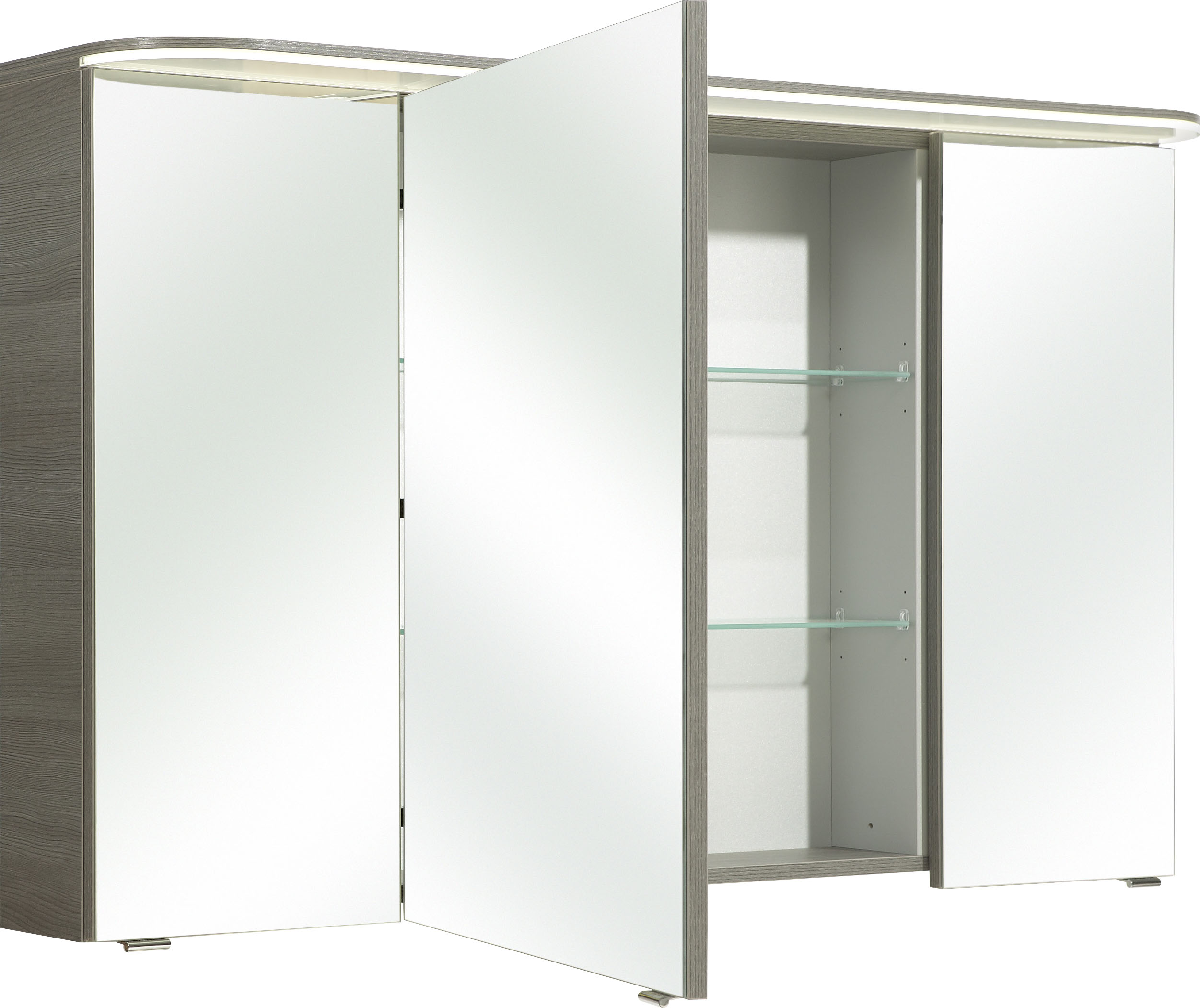 Thumbnail - Saphir Spiegelschrank "Balto Sprint Badschrank mit LED-Lichtkranz, 120 cm breit, 3 Türen" Schalter-/ Steckdosenkombinati...