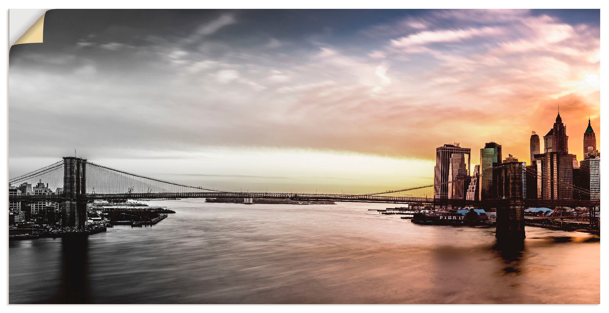 Artland Wandbild "Brooklyn Bridge Panorama", Amerika, (1 St.), als Leinwand günstig online kaufen