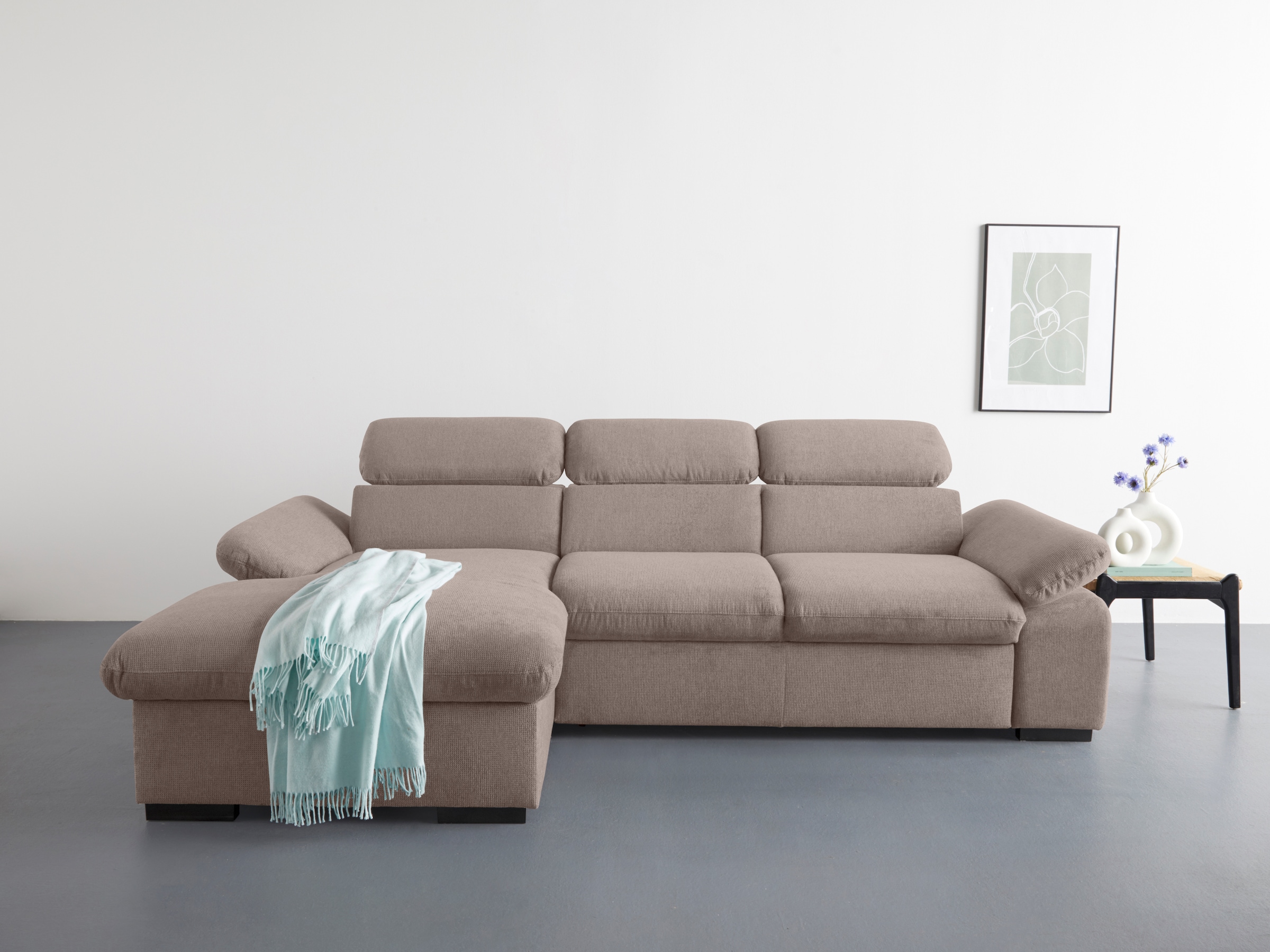 COTTA Ecksofa "Lola L-Form mit Kopfteilfunktion & Hocker", (Set, mit Hocker günstig online kaufen