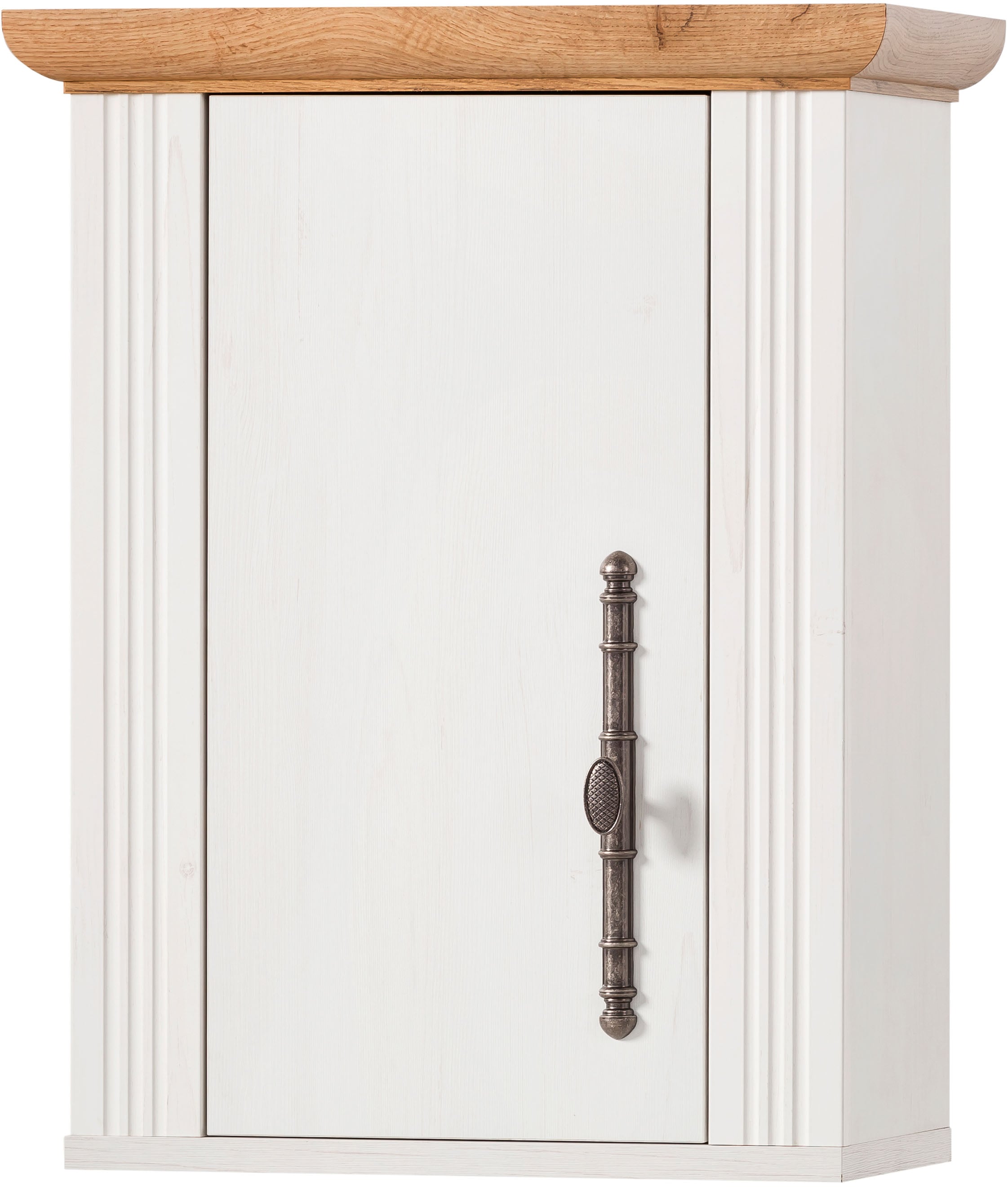 KOCHSTATION Küchenzeile »KS-Westminster, Pantryküche im Landhaus Stil, hochwertige Metallgriffe«, (Set), Breite 194 cm, Kommode, Wandpaneel, Hängeschrank und Herdumbau