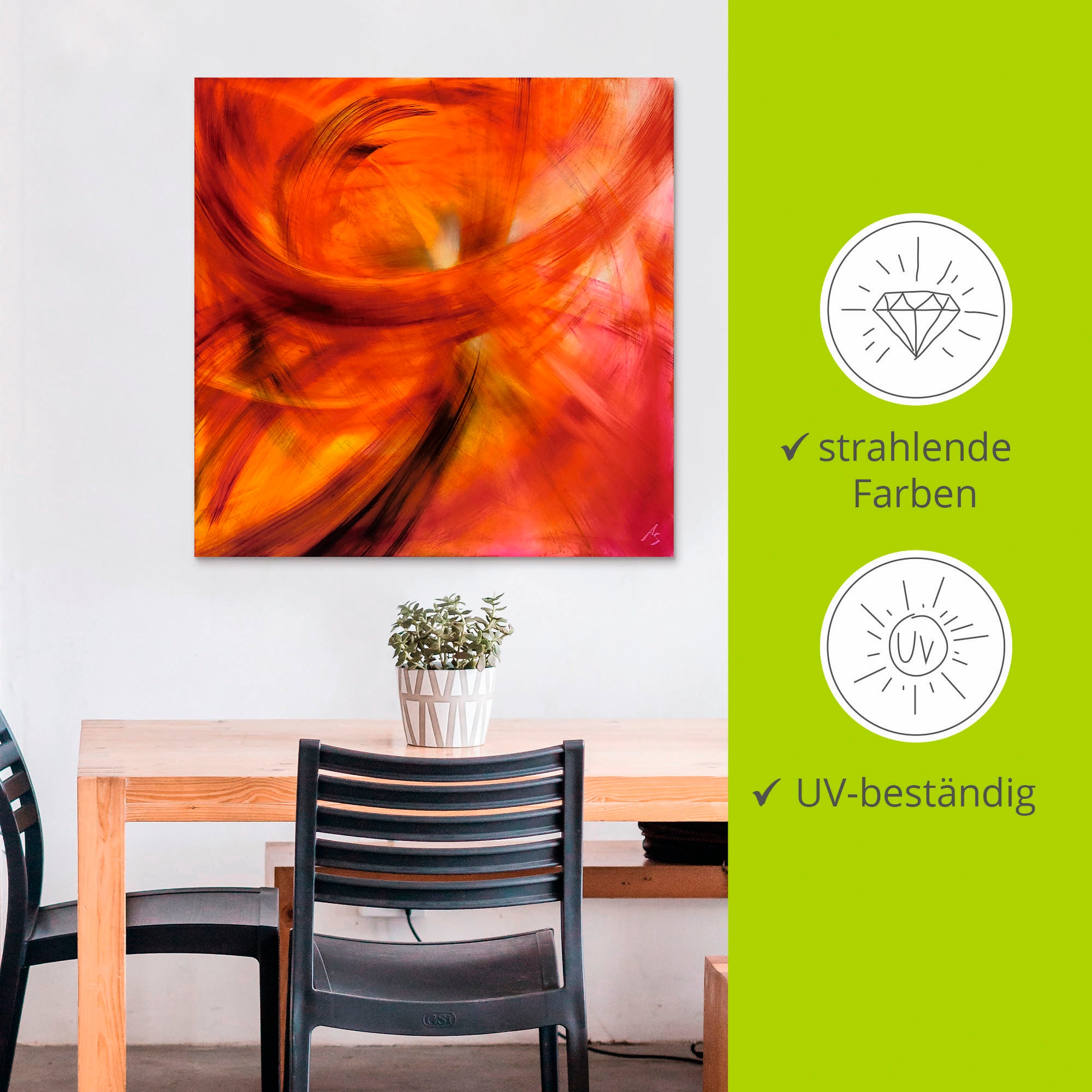 Artland Wandbild »Roter Lichtertanz«, Gegenstandslos, (1 St.), als Alubild, Outdoorbild, Leinwandbild in verschied. Größen
