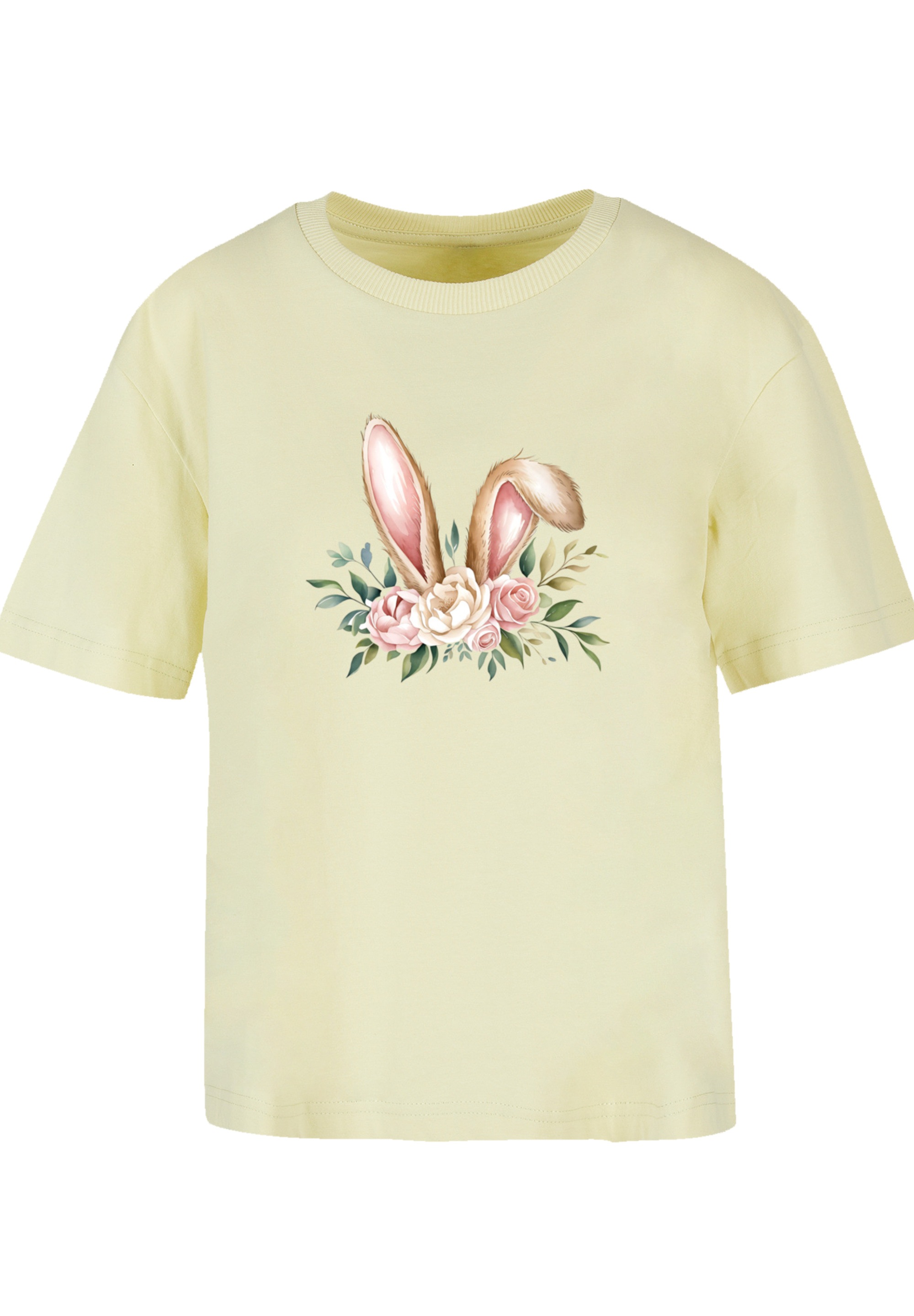F4NT4STIC T-Shirt »Blumen Osterhasen Ohren Dekor«, Premium Qualität