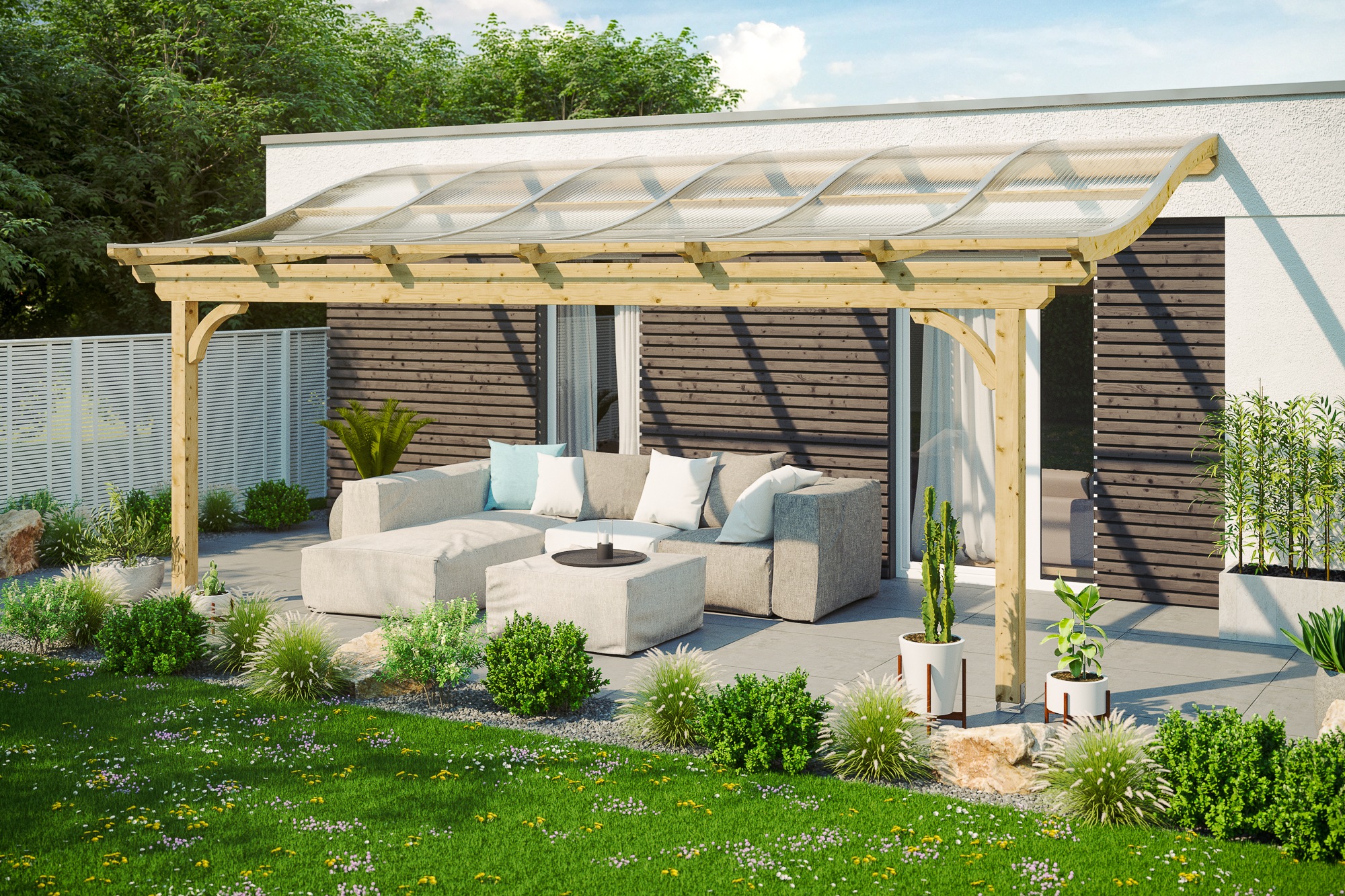 Skanholz Terrassendach »Verona«, Leimholz