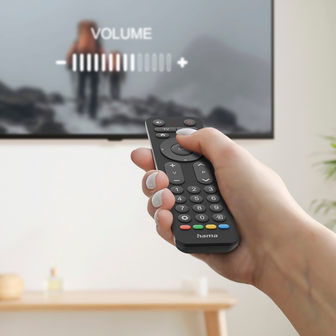Hama Universal-Fernbedienung »Universal Fernbedienung für TV und Set-Top-Box mit großen Tasten« 2-in-1 Lernfunktion, große Tasten, steuert zwei Geräte, 10 m Reichweite