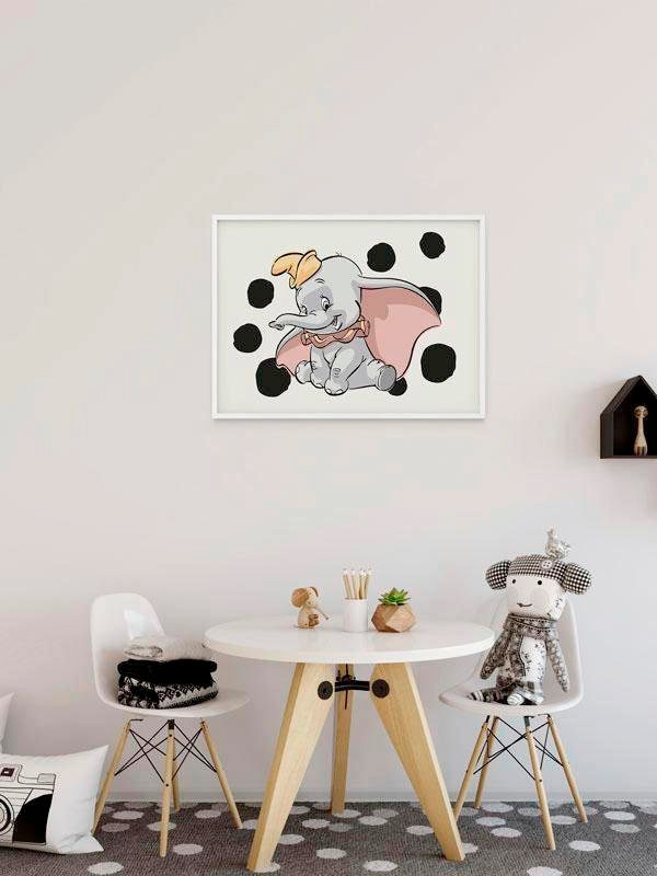 Komar Bild »Dumbo Dots Landscape« Disney 1 Stk. tlg. Wandbild zur Dekoration im Kinderzimmer - ohne Rahmen