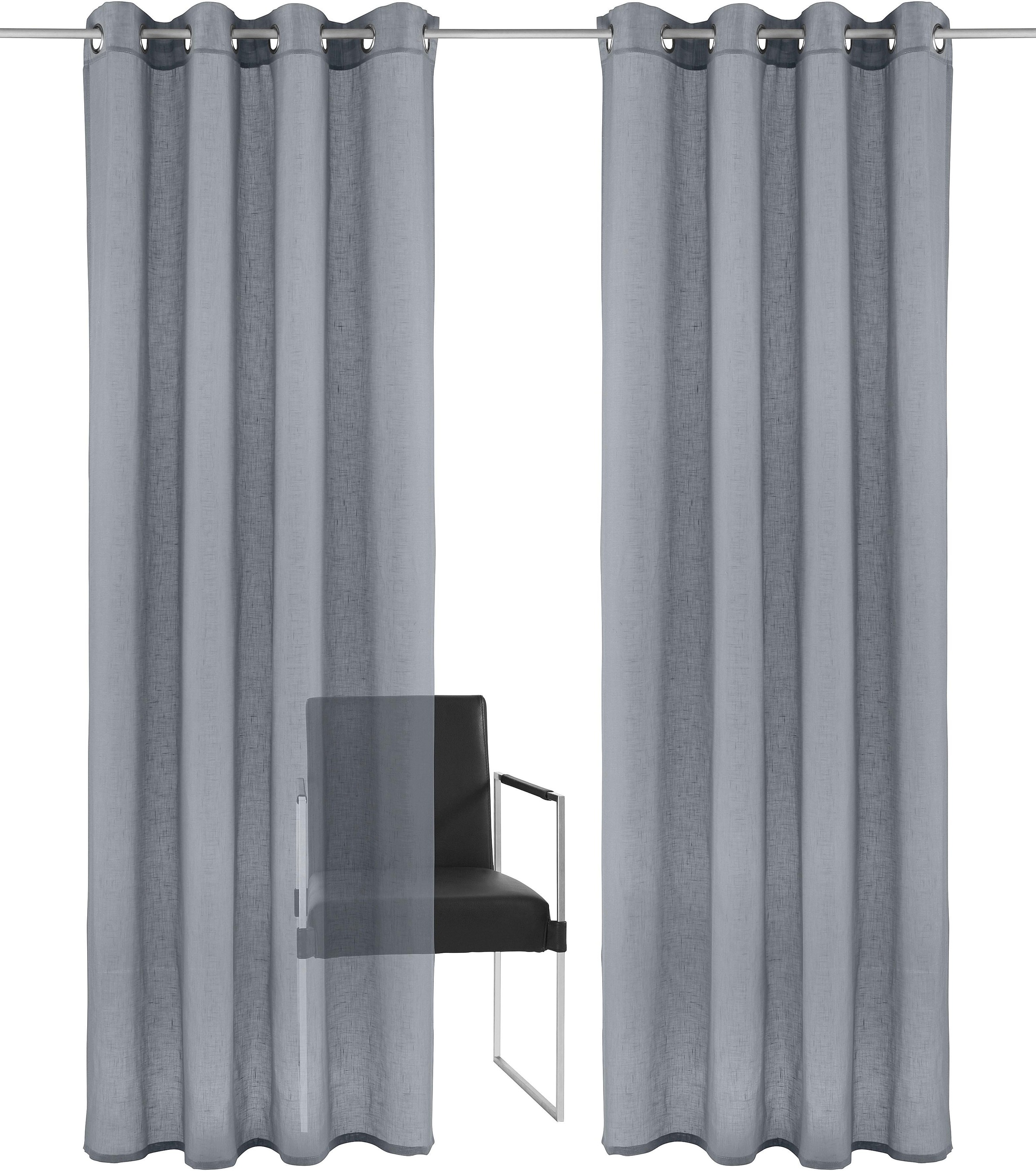 Home affaire Gardine "Mara" Ösen 1 Stk. tlg. transparent, Leinen Optik, mon günstig online kaufen