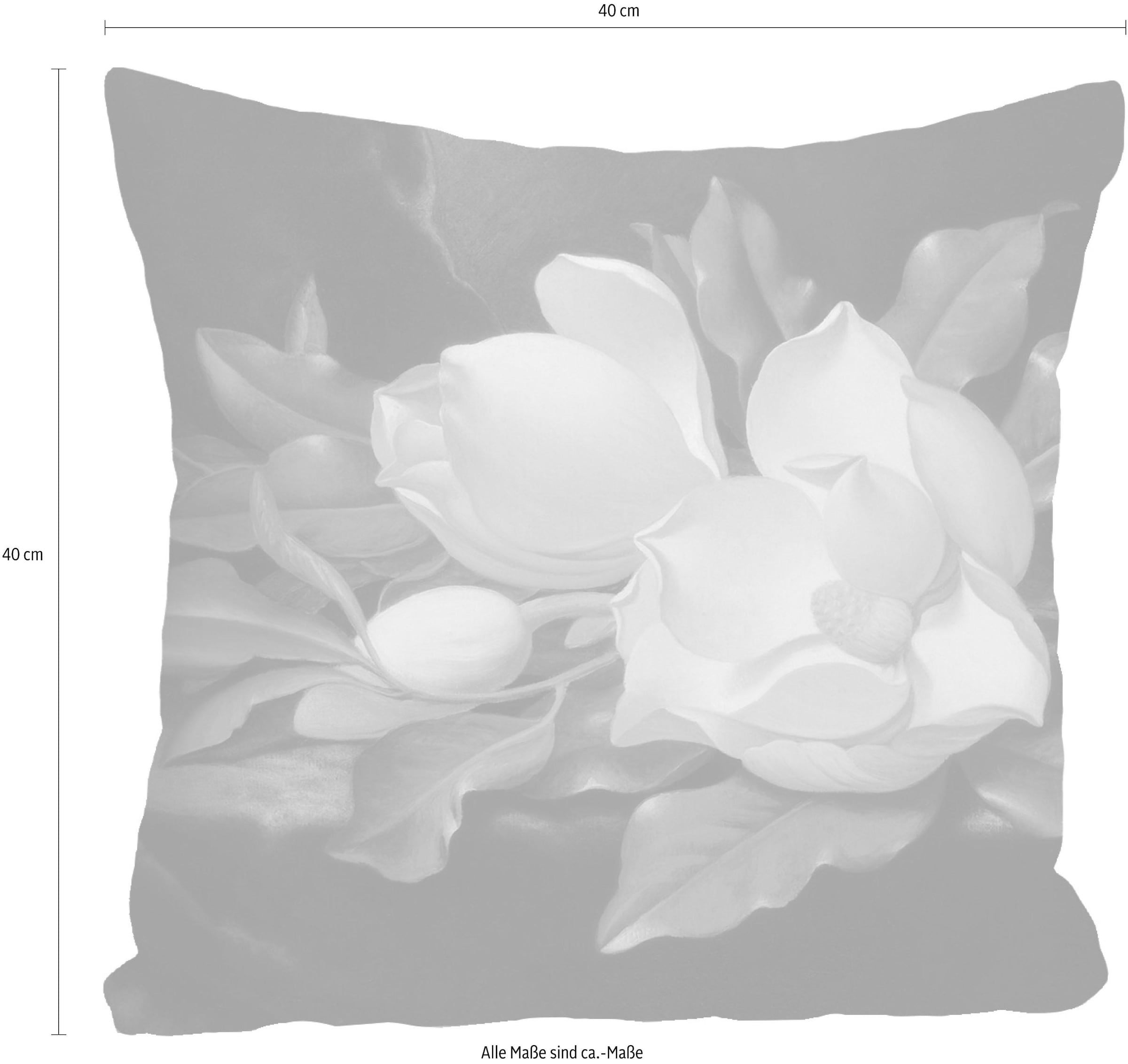 queence Dekokissen »»weiße Blüte««, Kissenhülle ohne Füllung, 1 Stück