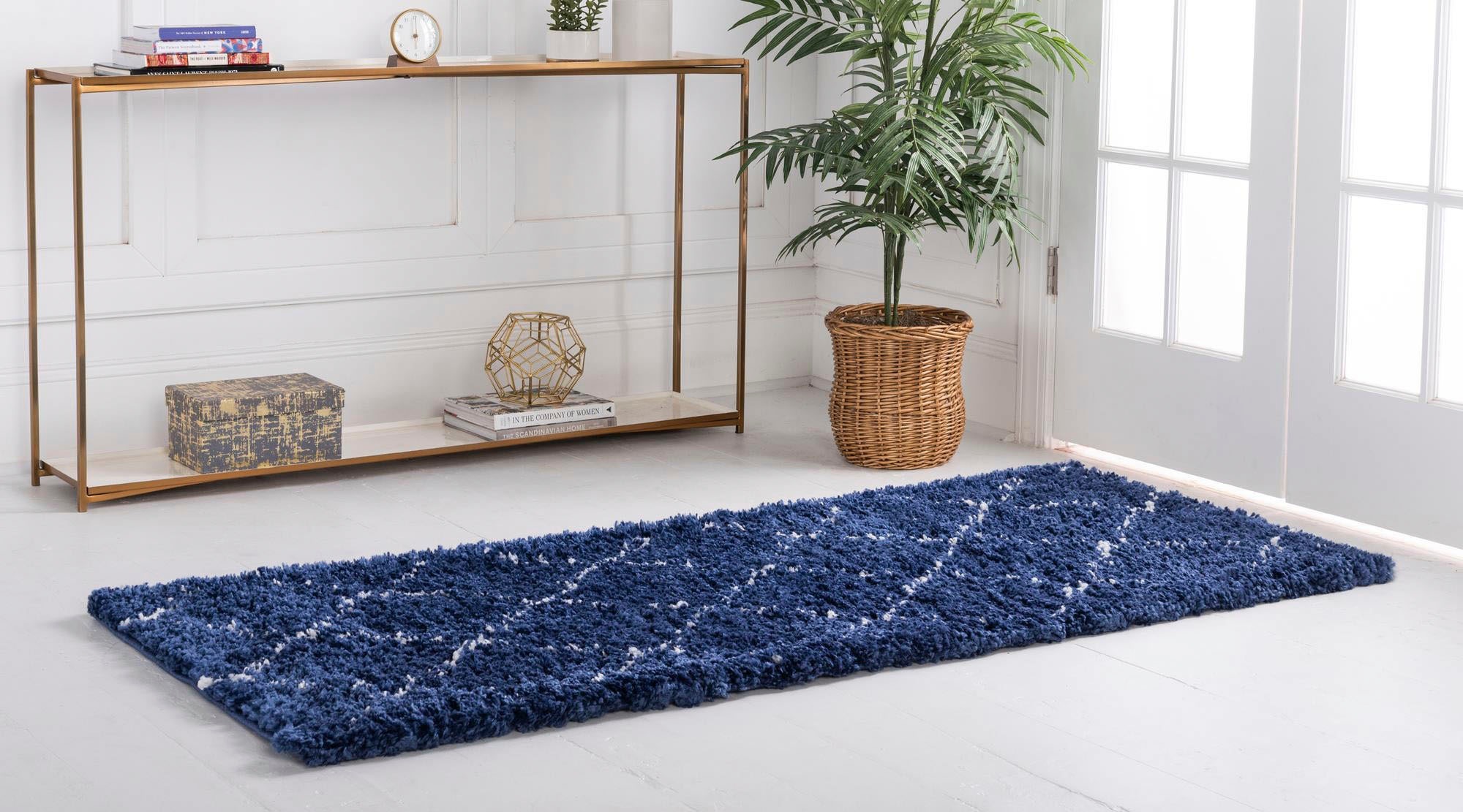 Myflair Möbel & Accessoires Hochflor-Läufer »Temara Shag Lagerräumung«, rechteckig, 51 mm Höhe, Teppich-Läufer, gewebt, Rauten Design, weich & kuschelig