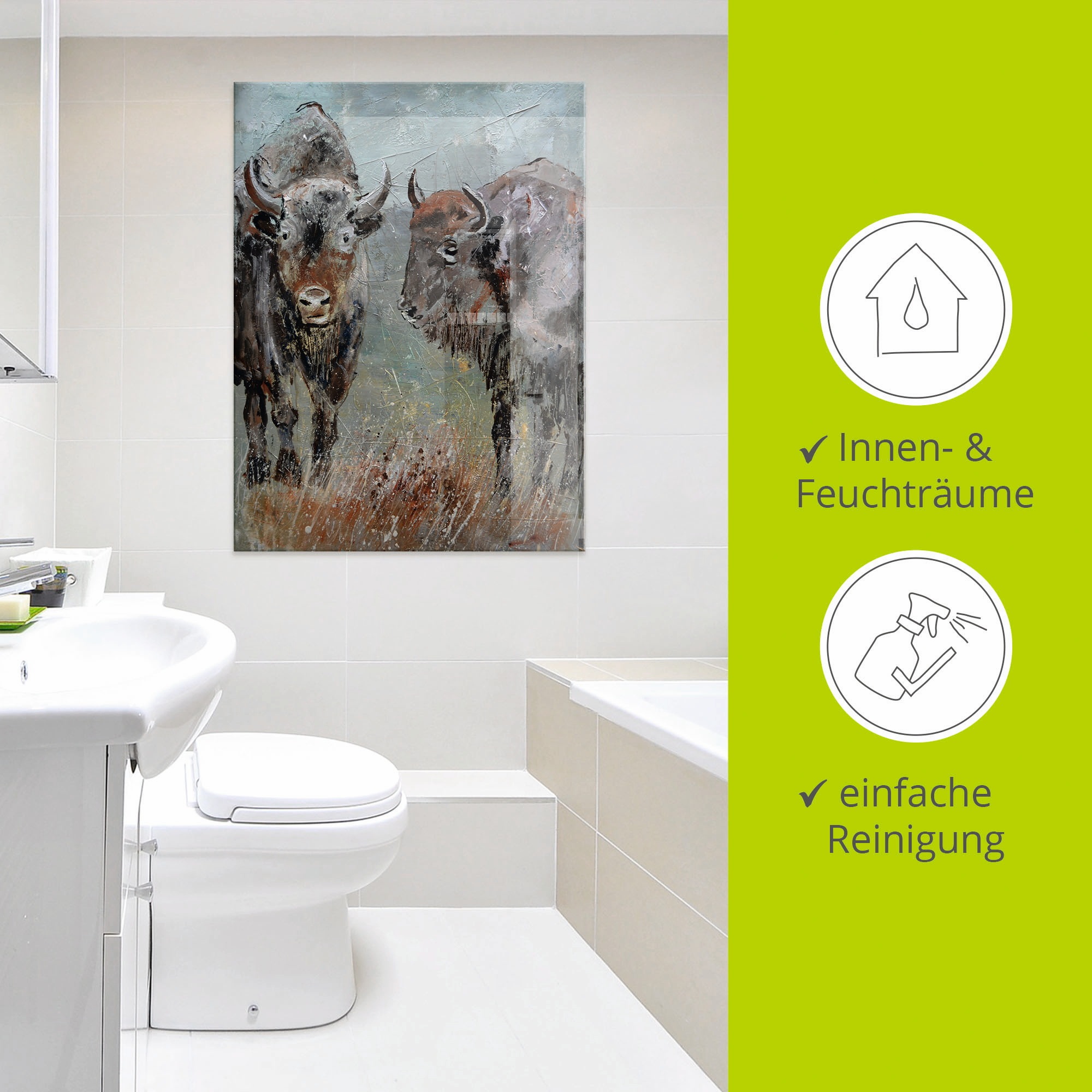 Artland Glasbild »Büffel«, Wildtiere, (1 St.), in verschiedenen Größen