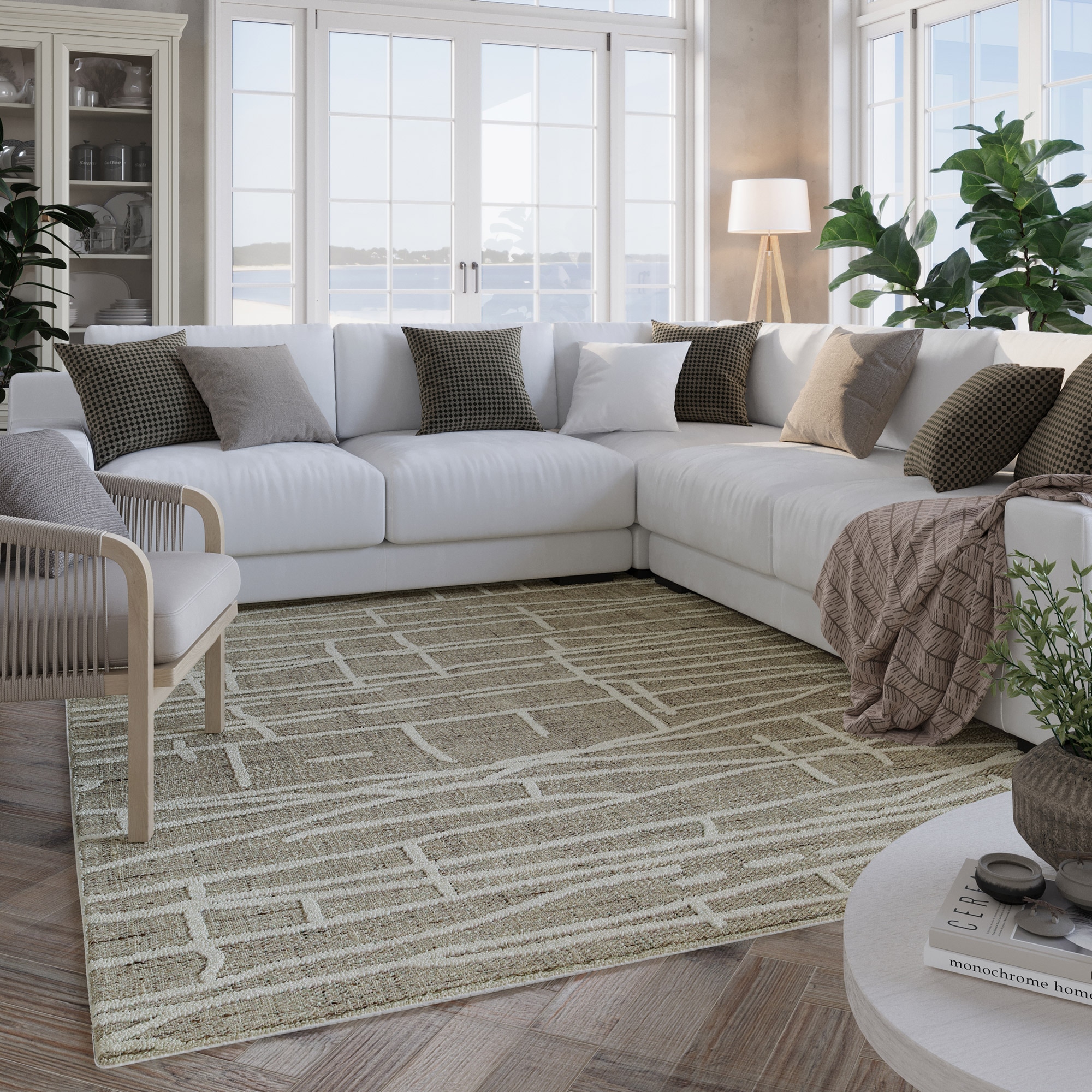 Wecon home Teppich »Hamptons TWENTYFIVE«, rechteckig, 10 mm Höhe, Läufer. Kurzflor, Wohnzimmer, Schlafzimmer, elegant, robust, abstrakt