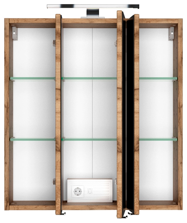 welltime Spiegelschrank »Baabe«, Breite 60 cm, mit 3D-Effekt, dank 3 Spiegeltüren