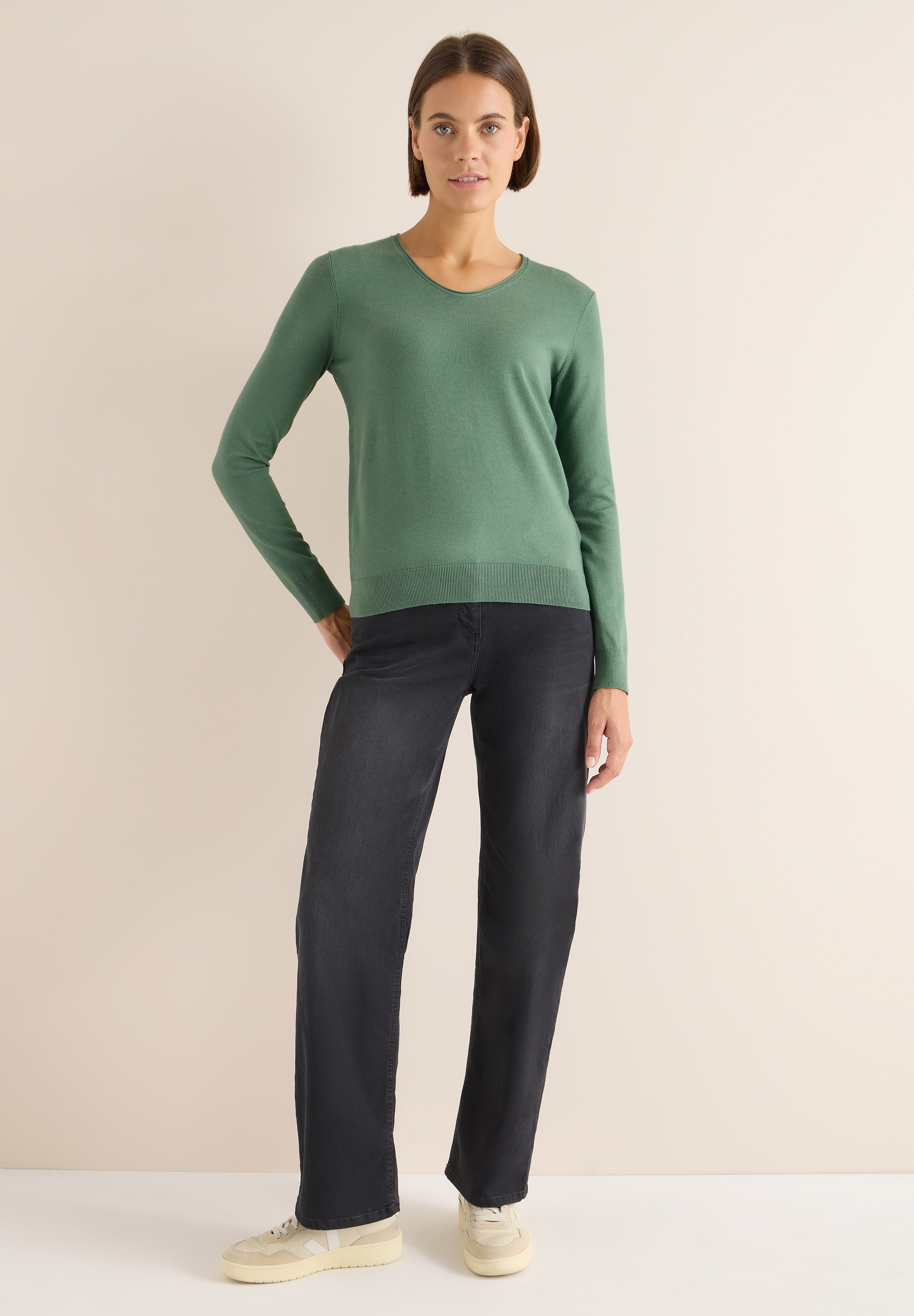 Cecil Strickpullover, mit Materialmix