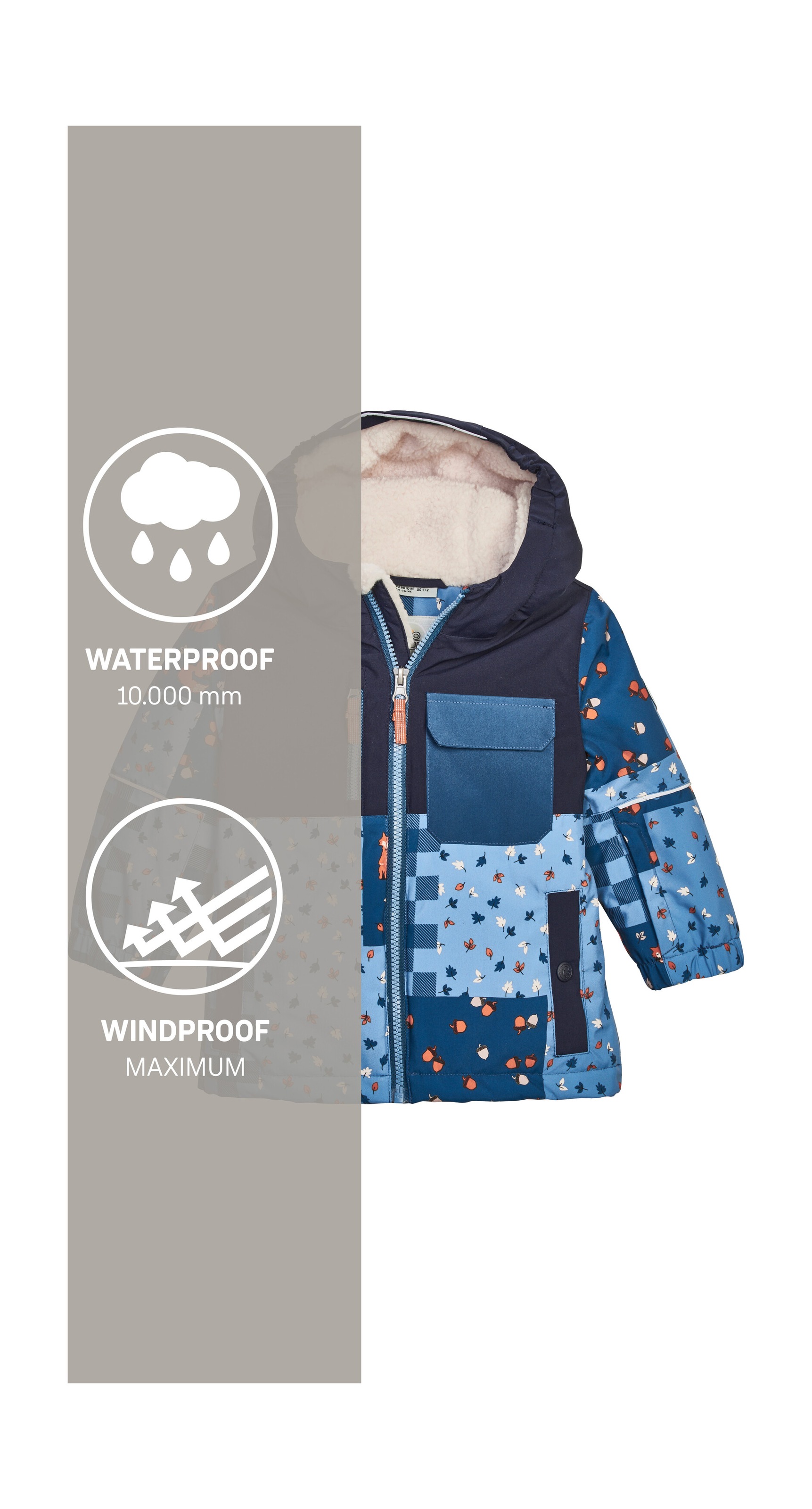 first instinct by killtec Skijacke »FISW 43 MNS SKI JCKT« Wind- und wasserdichte Kinderjacke mit Fleecekapuze und Schneefang