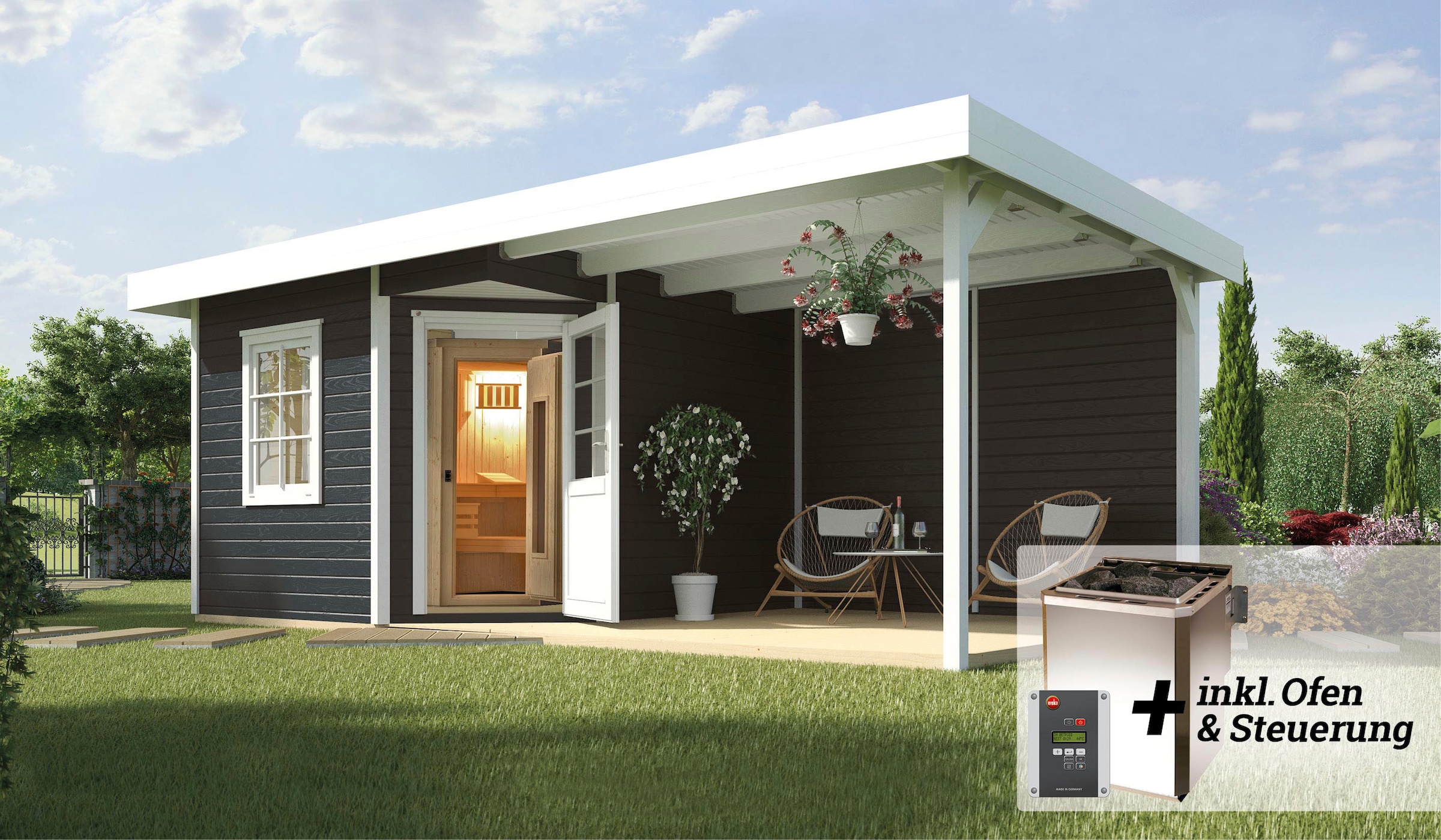 weka Sauna »Salo«, 7,5 kW-Ofen mit digitaler Steuerung