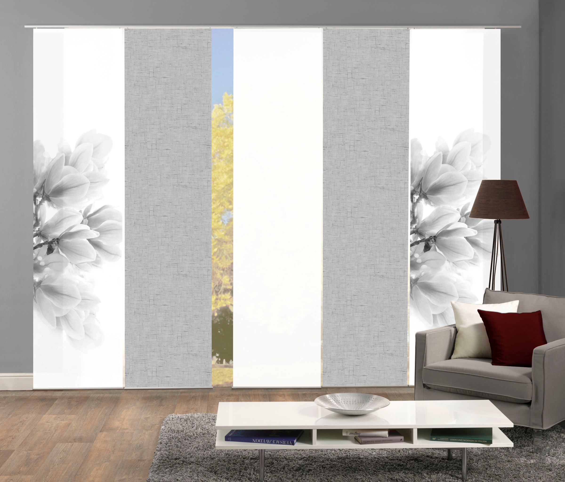 HOME WOHNIDEEN Schiebegardine "KESSI 5er SET" Paneelwagen 5 Stk. tlg. Schie günstig online kaufen