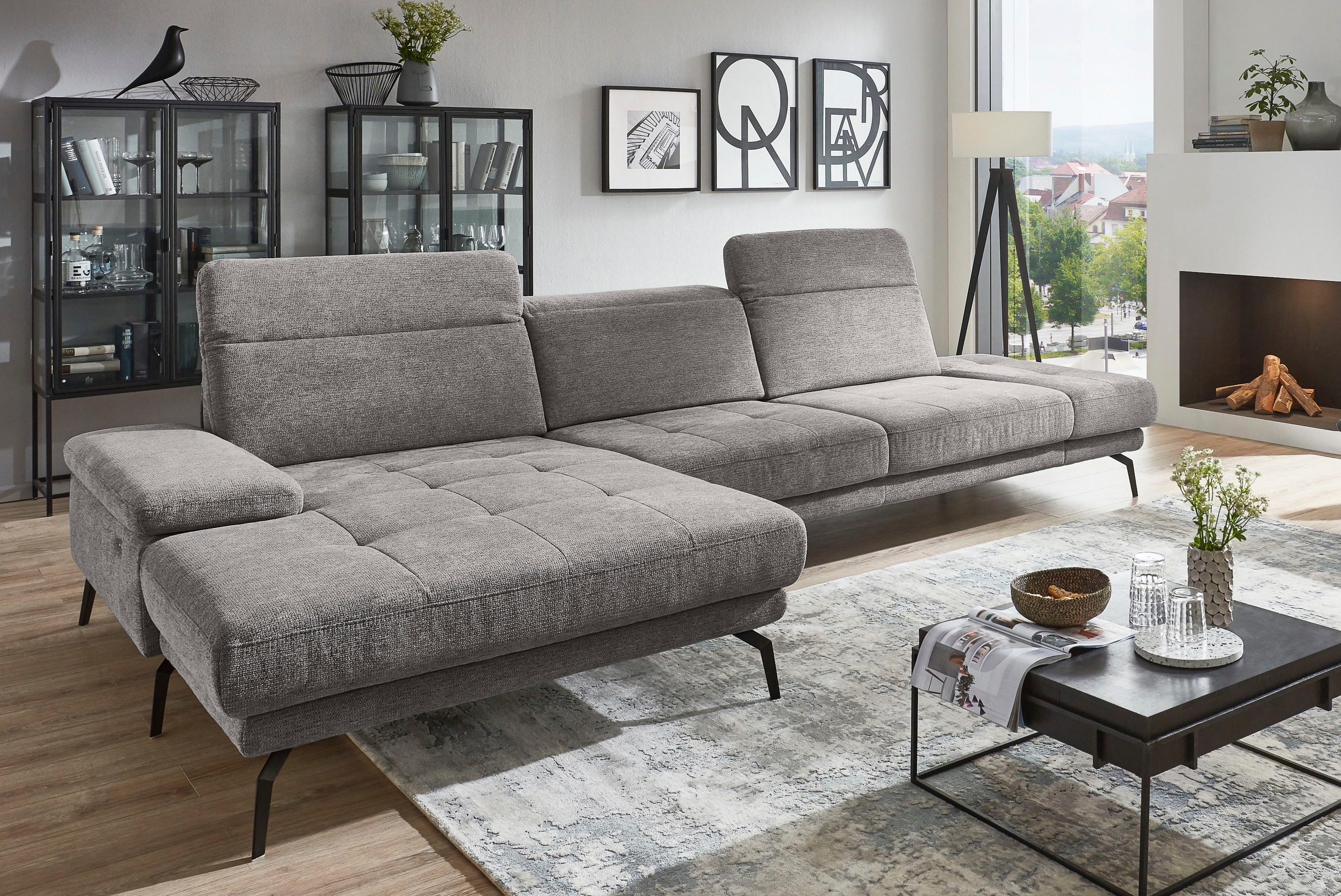 Die PlanBar Ecksofa "MP-IN20126 L-Form mit Federkern-Polsterung", mit Kopft günstig online kaufen