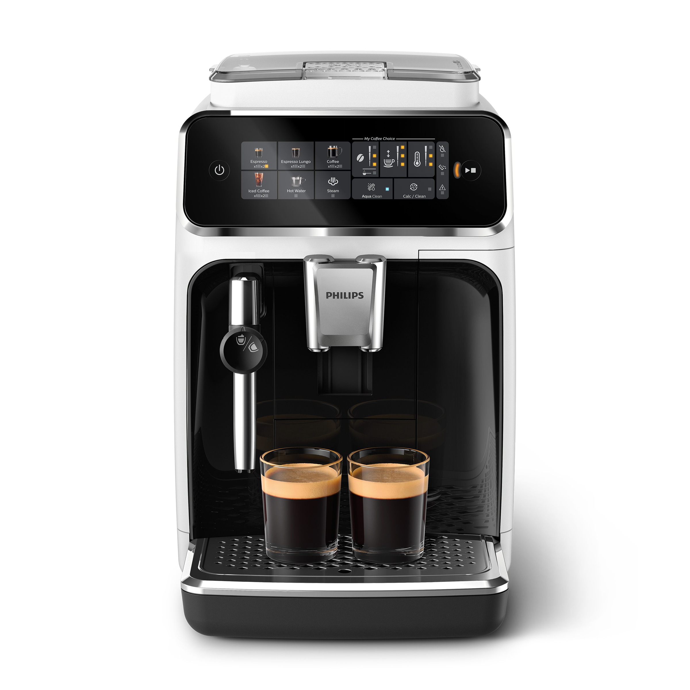 Philips Kaffeevollautomat »EP3323/40 3300 Series«, 5 Kaffeespezialitäten, mit klassischem Milchaufschäumer, Weiß/Schwarz