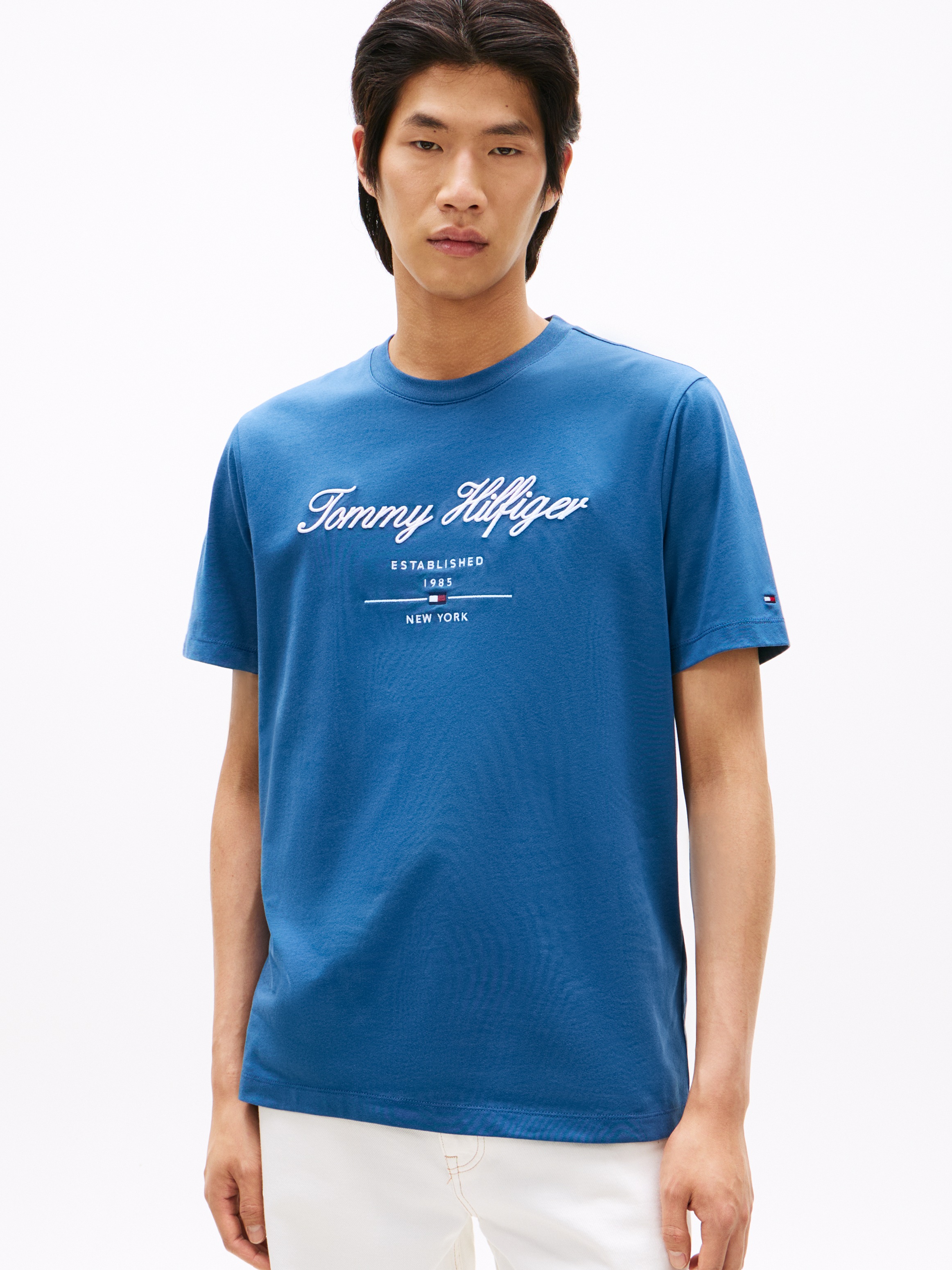 Tommy Hilfiger T-Shirt "SCRIPT LOGO TEE" mit aufgesticktem Logo günstig online kaufen