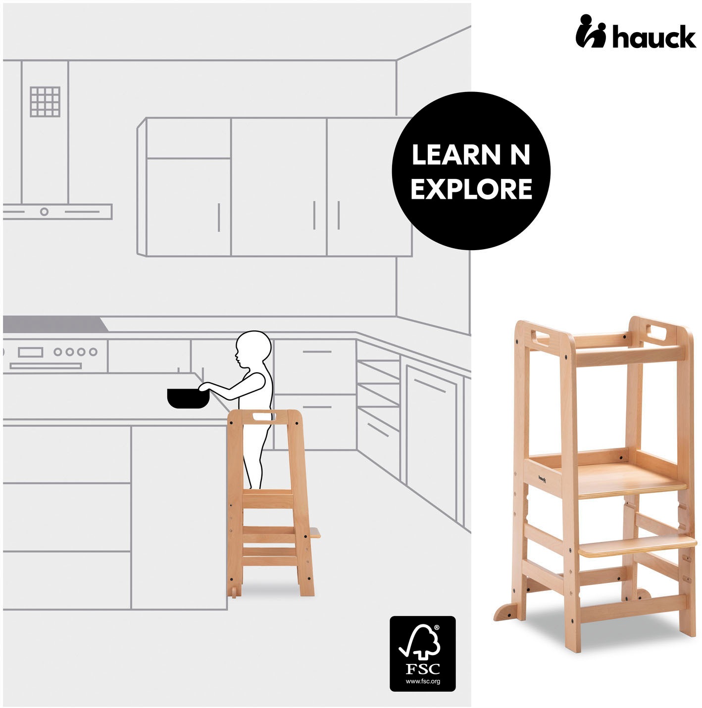 Hauck Stehhilfe "Lernturm Learn N Explore, Natural" () FSC - schützt Wald günstig online kaufen