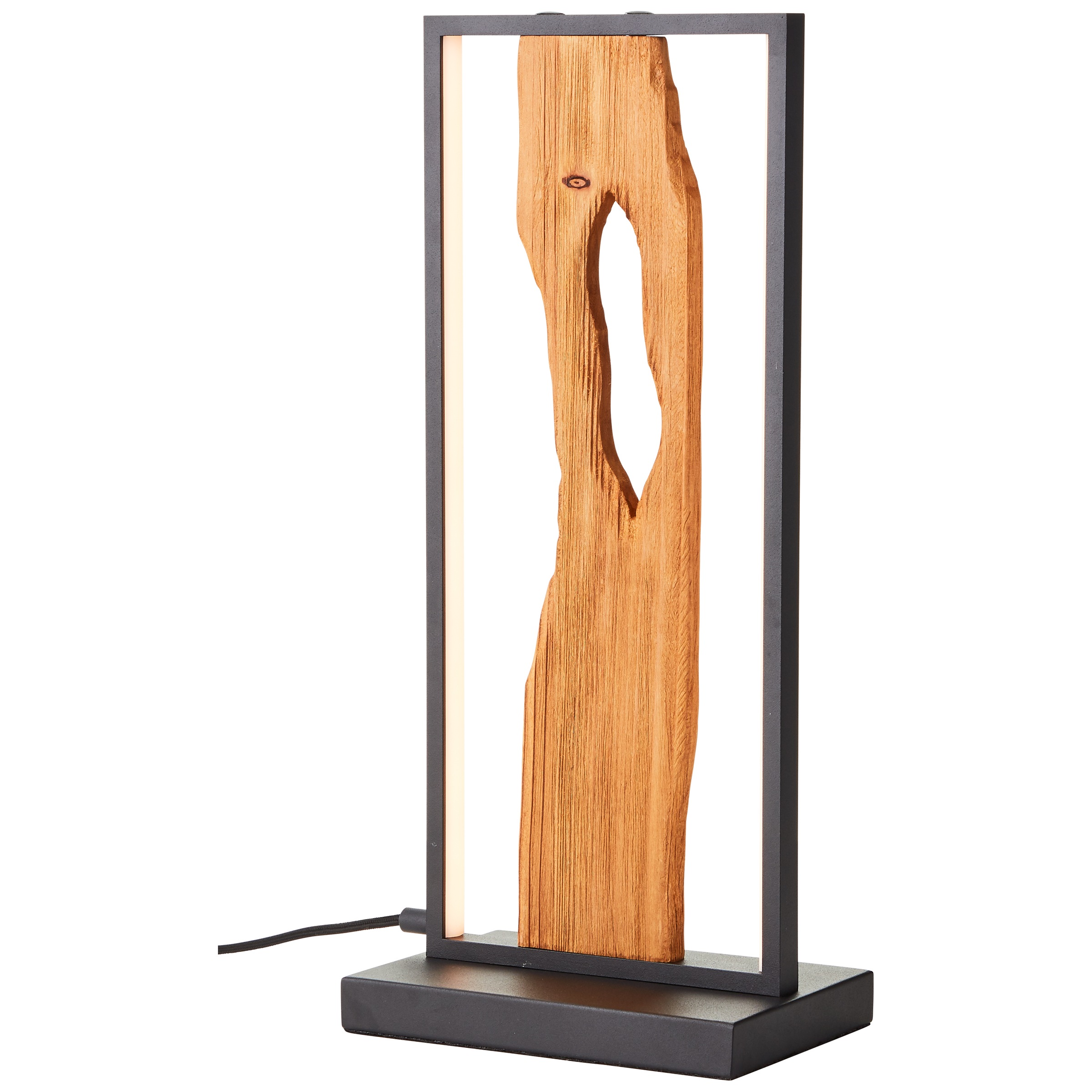 Brilliant LED Tischleuchte »Chaumont«, Höhe 50 cm, 940 lm, Aluminium/Metall/Holz, schwarz/holz