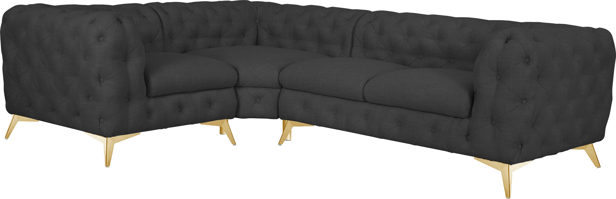 Thumbnail - Leonique Chesterfield-Sofa "Ecksofa GLYNIS L-Form mit Wellenunterfederung, Maße B/T/H 264/204/75cm", aufwändige Knopfhef...