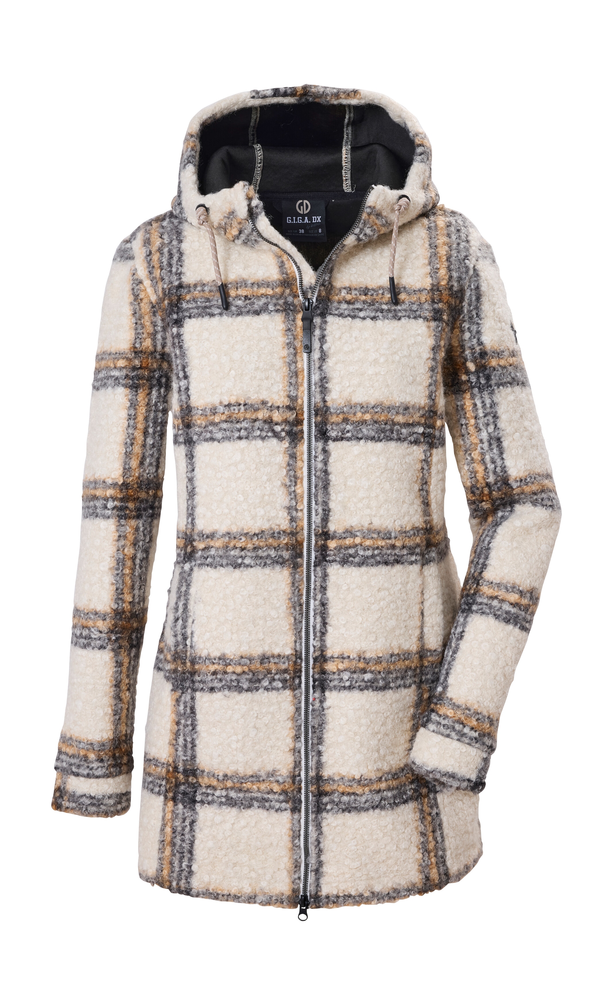 G.I.G.A. DX by killtec Fleecejacke "GW 39 WMN KNTFLC PRK" Damen Fleeceparka, Karomuster, 2-Wege-Reißverschluss, Kapuze