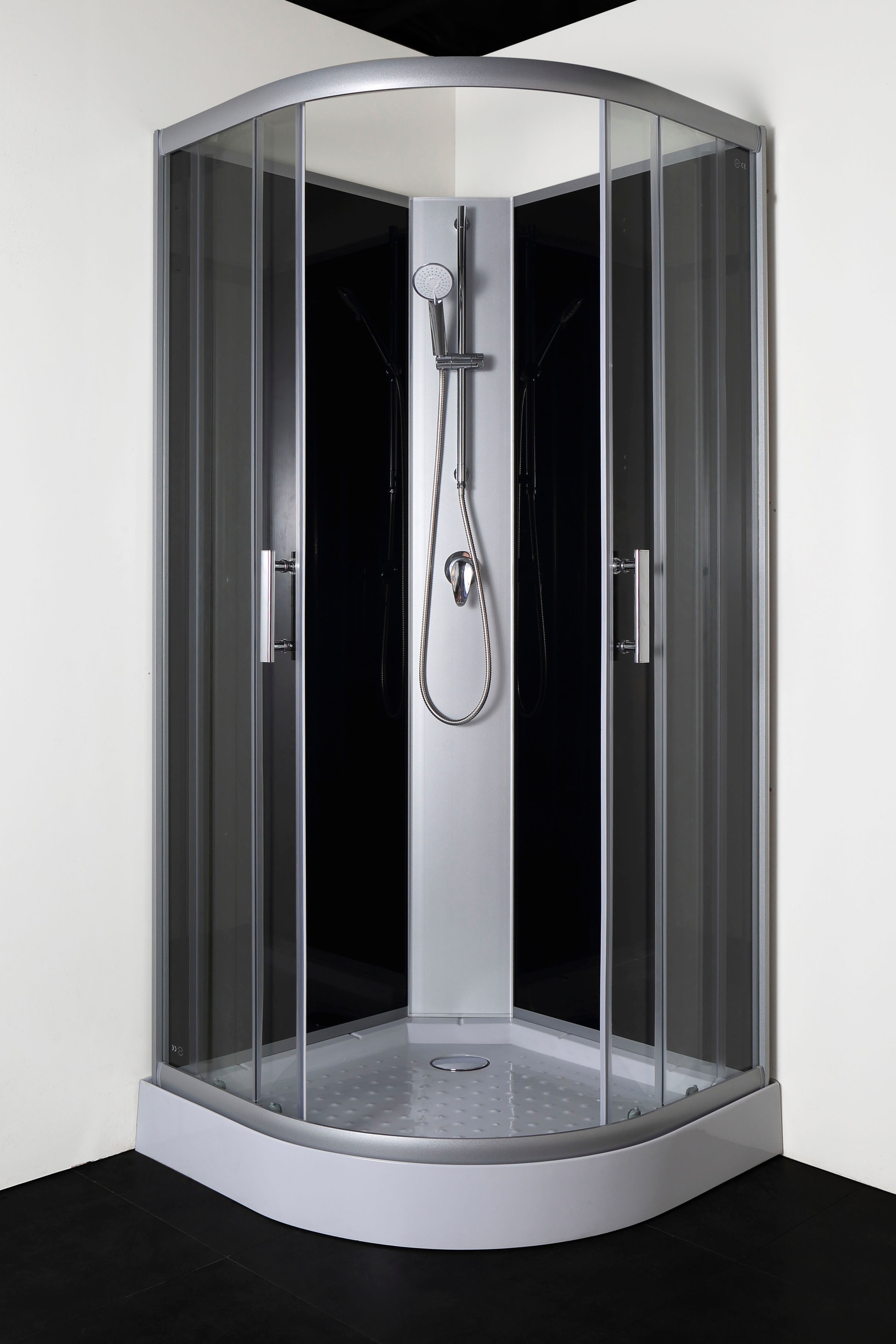 Sanotechnik Komplettdusche »RIO Black«, Viertelkreisdusche