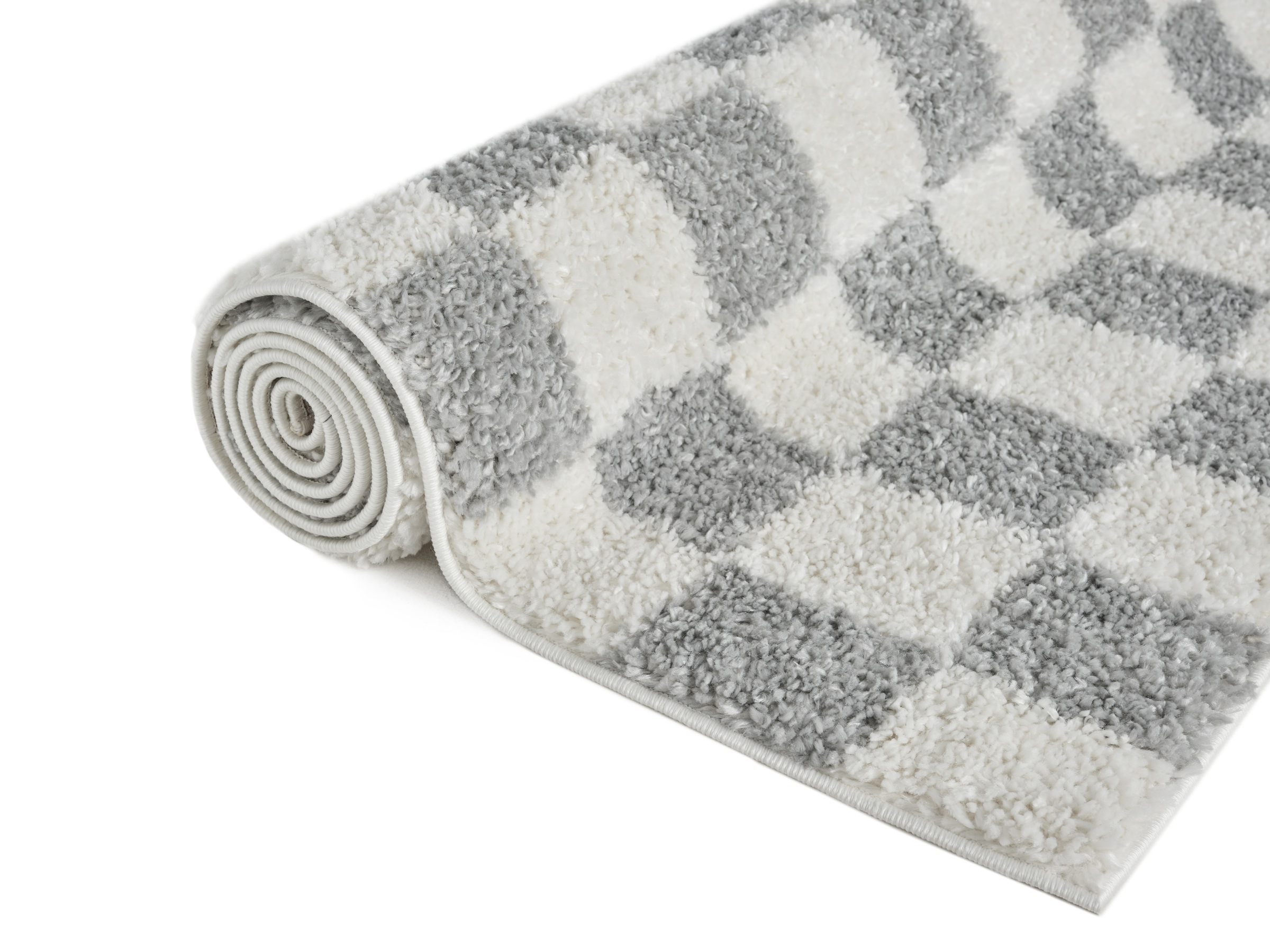 OTTO home Hochflor-Teppich »Kiiki, Karo-Muster« rechteckig 30 mm Höhe Kariert, auffälliges Schachbrettmuster, Wohnzimmer, Schlafzimmer