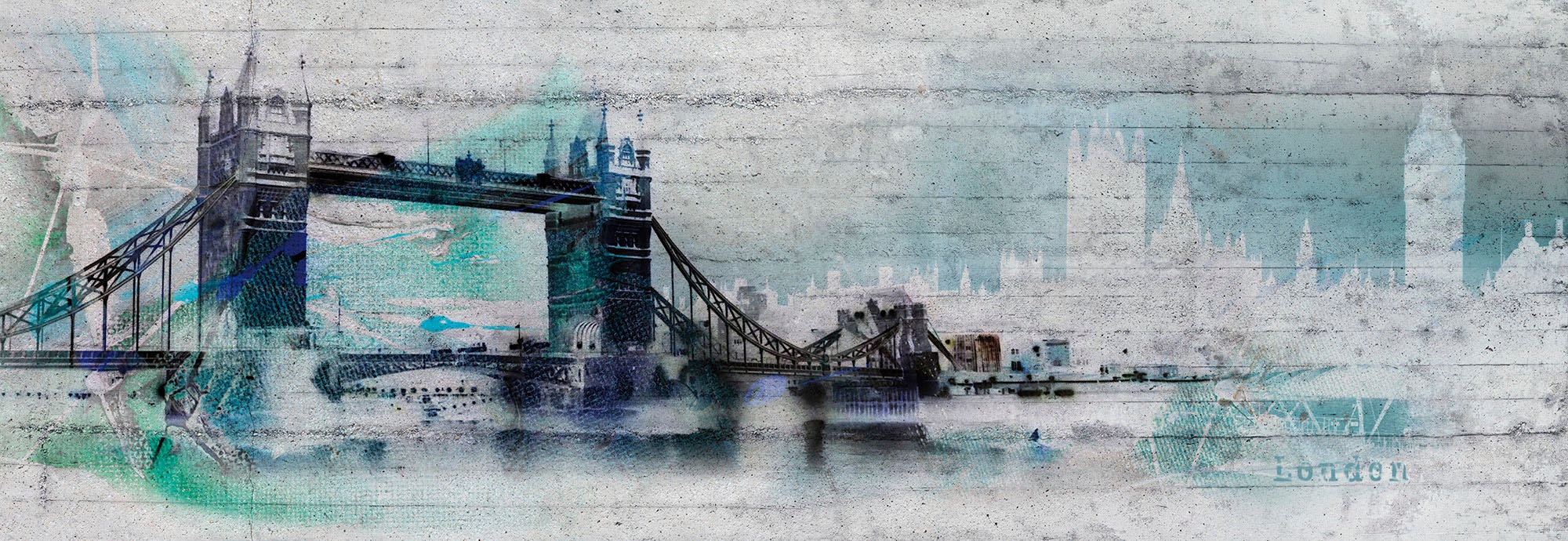 Komar Fototapete »London - Größe 368 x 127 cm«, bedruckt, Wohnzimmer, Schlafzimmer