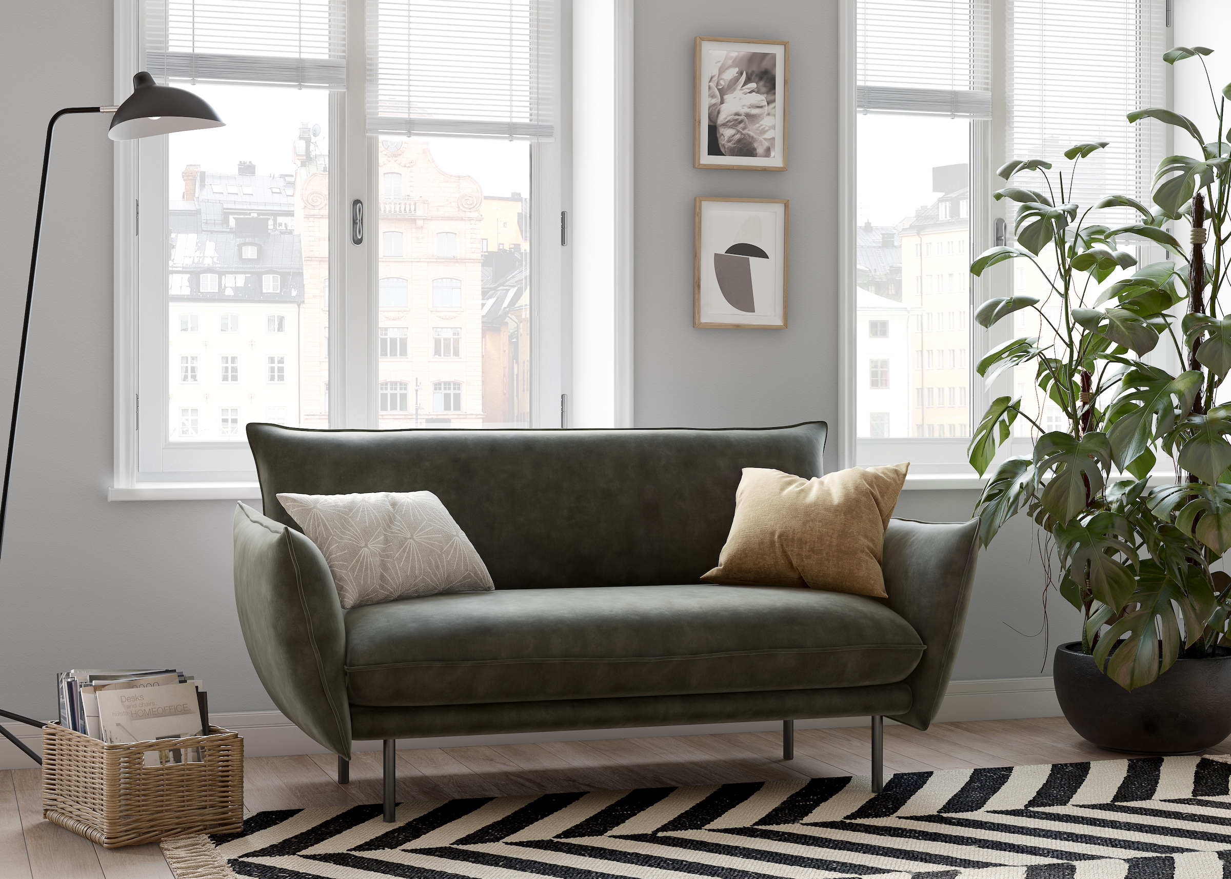 OTTO home 2-Sitzer "Stine" Besonderes Design durch Kissenoptik und Keder