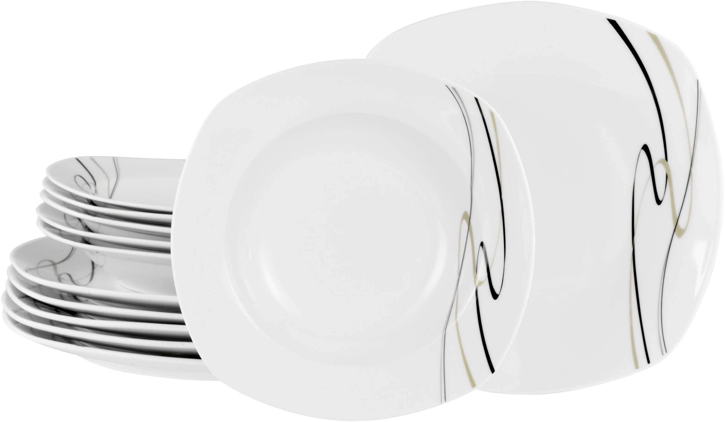 CreaTable Tafelservice "Amelie Piazza, Tafel-Service 12-tlg" Elegant, Schwu günstig online kaufen