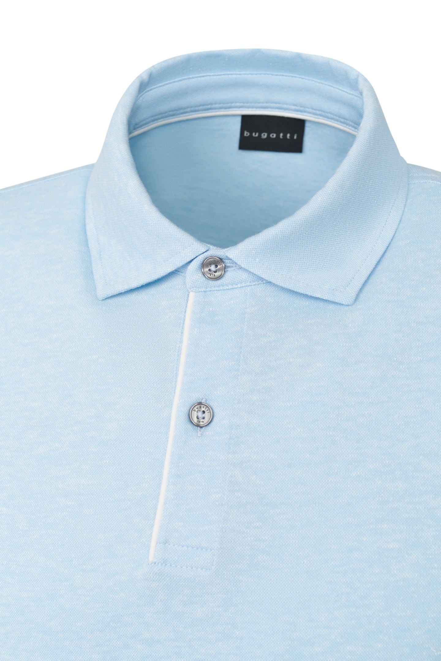 bugatti Poloshirt, aus Baumwoll-Leinen-Mischung