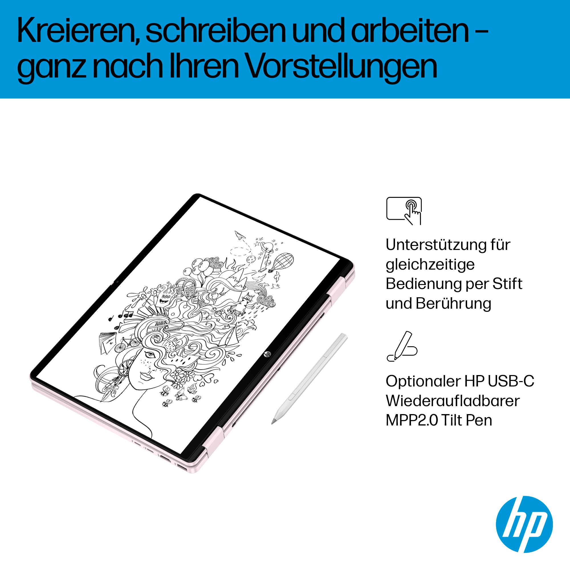 HP Convertible Notebook »OmniBook 5 Flip«, 35,6 cm, / 14 Zoll, Intel, Core i5, Iris Xe Graphics, 512 GB SSD