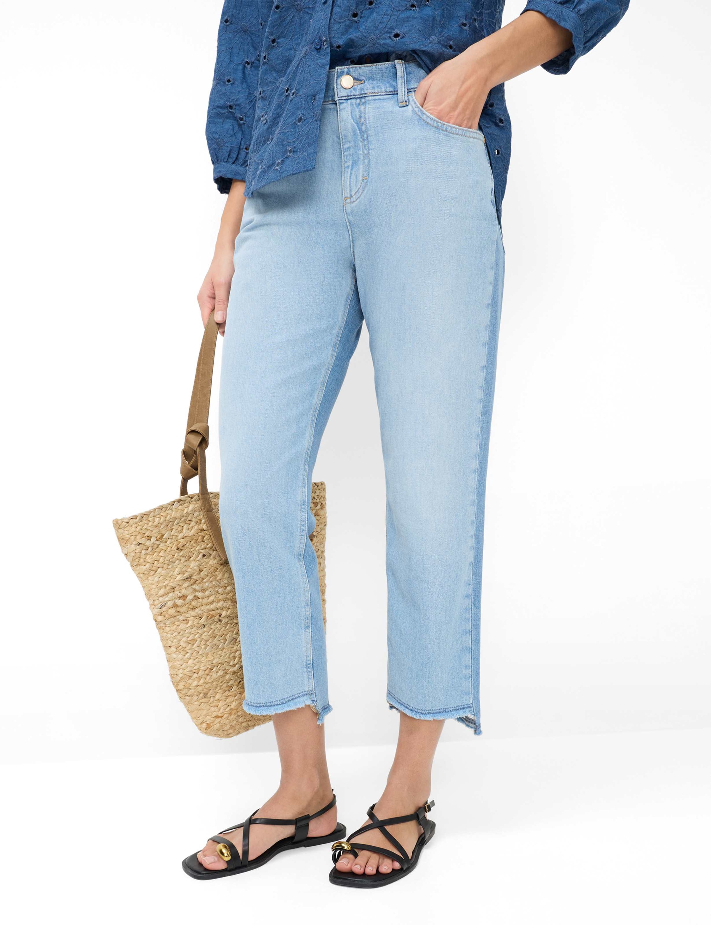 5-Pocket-Jeans BRAX "Style MADISON S", Damen, Gr. 48, Normalgrößen, blau, Denim/Jeans, 99% Baumwolle, 1% Elasthan, Jeans 5-Pocket-Jeans