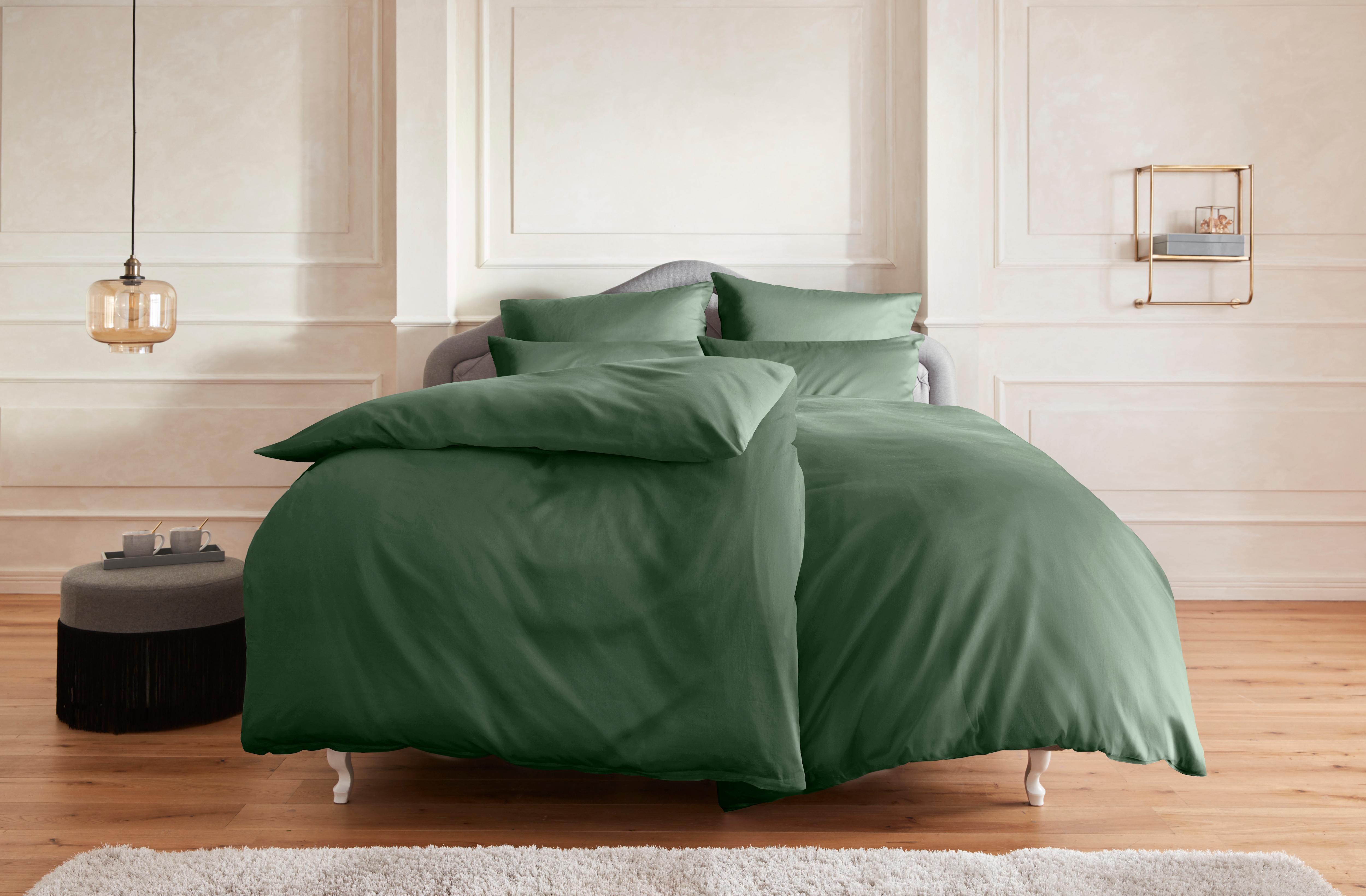 OTTO home Bettwäsche "Mila ab Gr. 135x200 cm aus 100% Baumwolle" 2 Stk. zeitlos elegante Uni Bettwäsche in verschiedenen Premium Qualitäten