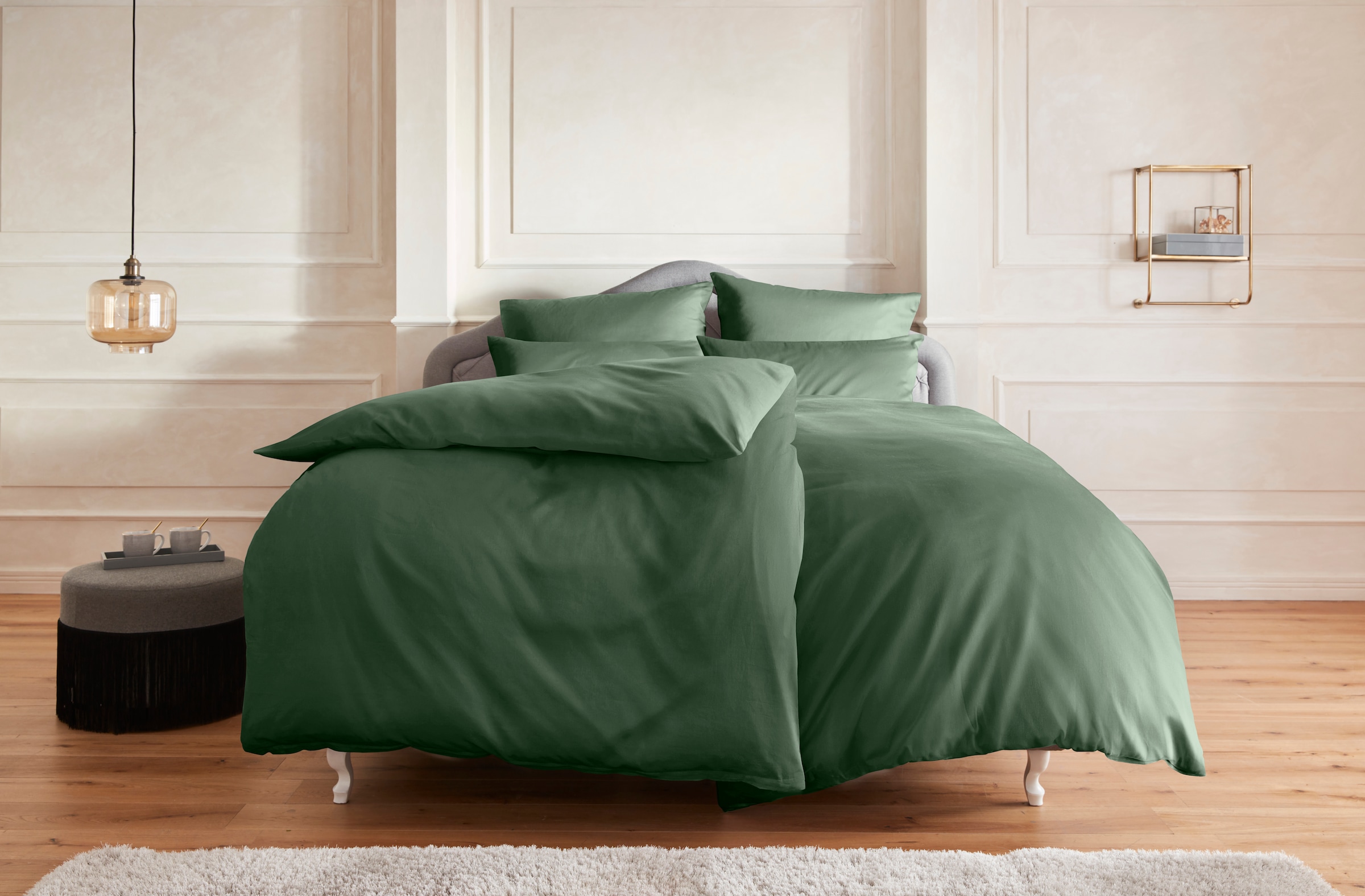 OTTO home Bettwäsche "Mila ab Gr. 135x200 cm aus 100% Baumwolle" 2 zeitlos elegante Uni Bettwäsche in verschiedenen Premium Qualitäten