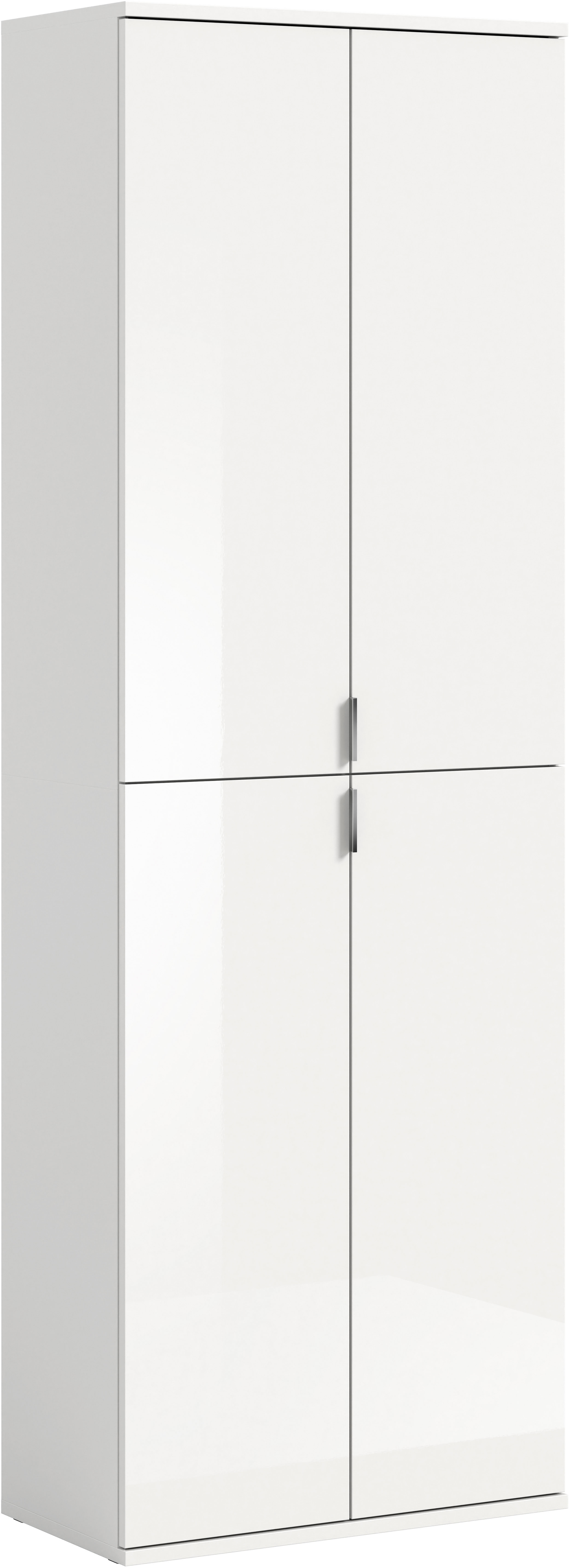Home affaire Garderobenschrank "TRONDHEIM, Höhe 193 cm, 4 Türen, 9 Fächer, 7 Einlegeböden" inkl. ausziehbarer Kleiderstange, in verschiedenen Farben erhältlich, Schrank, Hochschramk, Mehrzweckschrank, Universalschrank, Flur, Diele