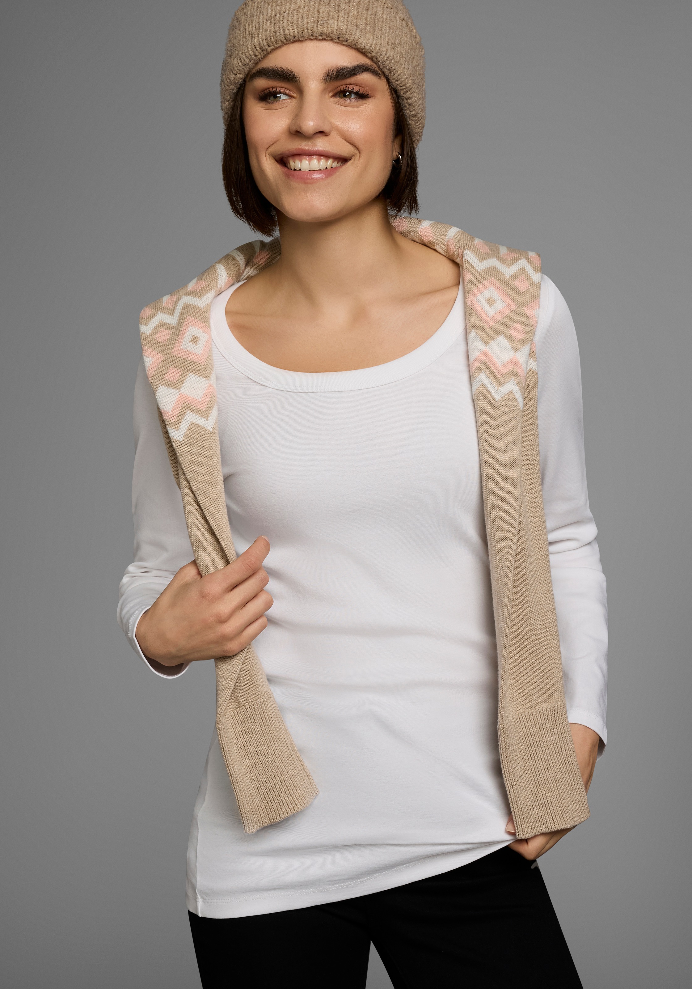 Flashlights Langarmshirt, 2 Stk. sehr figurbetonter Schnitt, Rundhalsaussch günstig online kaufen