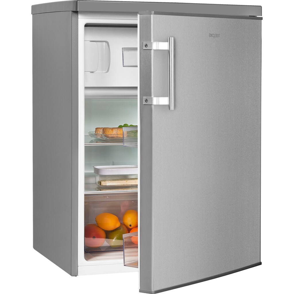 exquisit Kühlschrank, KS18-4-H-170E inoxlook, 85,0 cm hoch, 60,0 cm breit