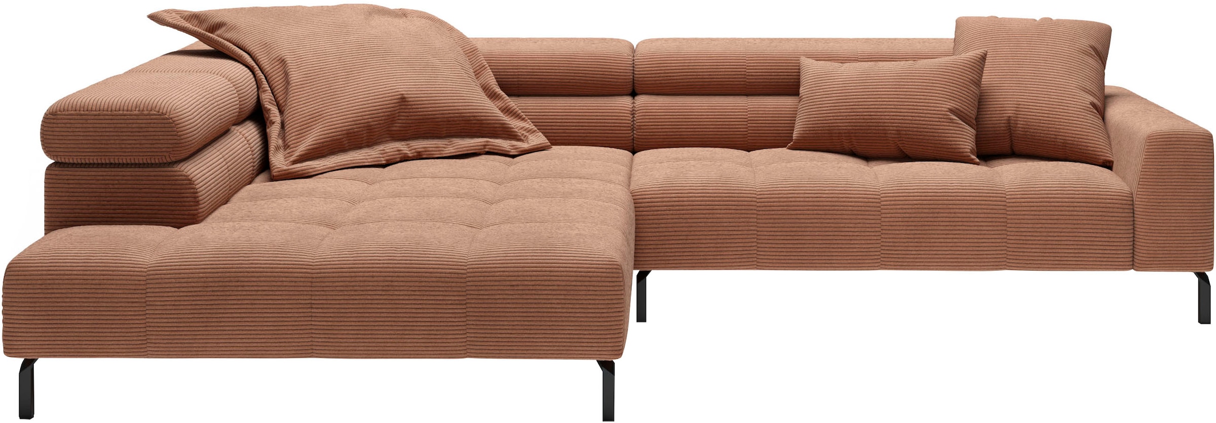 Home affaire Ecksofa "Claya, 311 cm breit, L-Form, inkl. Kopfteilverstellung" mit elektrischem Sitzvorzug im Hauptelement